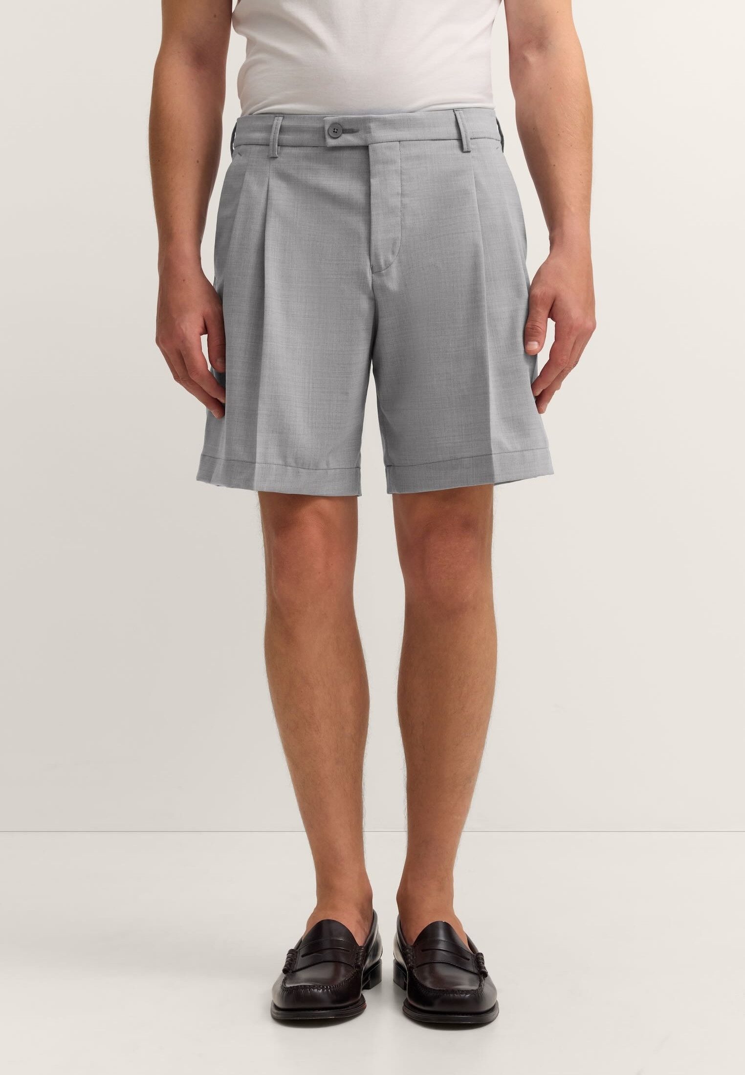 bugatti Shorts Loose Fit aus Woll-Baumwoll-Mix mit Struktur