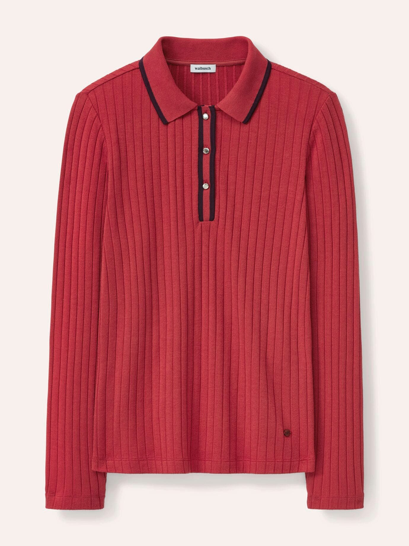 Walbusch Poloshirt Damen Poloshirt mit Rippenstruktur Polokragen Langarm, modern, pflegeleicht – Bild 2 von 4