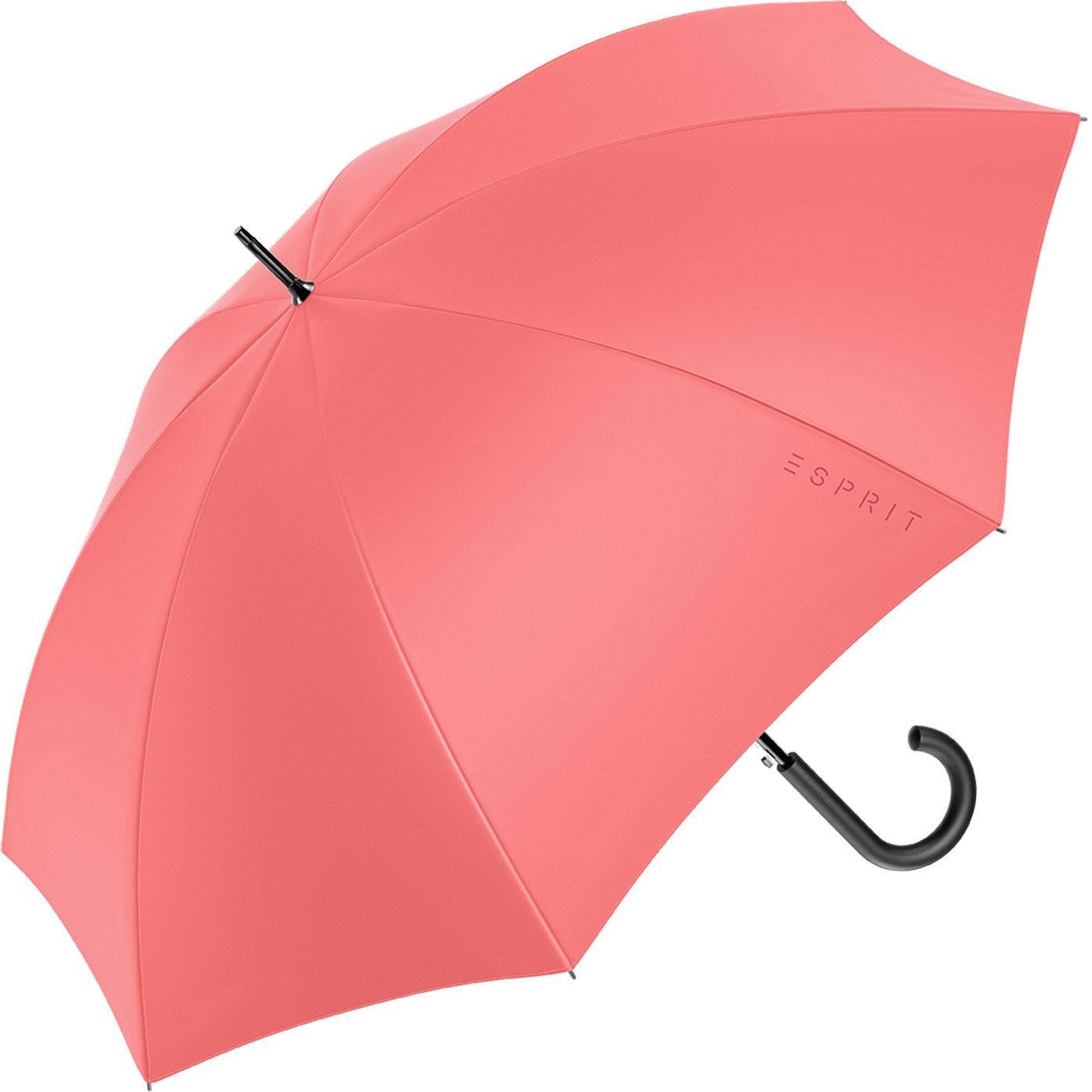 FJ den und mit groß Automatik in Langregenschirm stabil, Trendfarben Esprit 2023, Damen-Regenschirm koralle