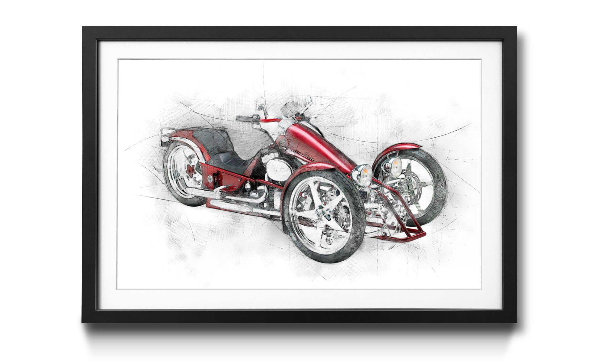 Wandbild, Bild 4 WandbilderXXL Rahmen Motorcycle mit erhältlich Größen Motorrad, in Five,