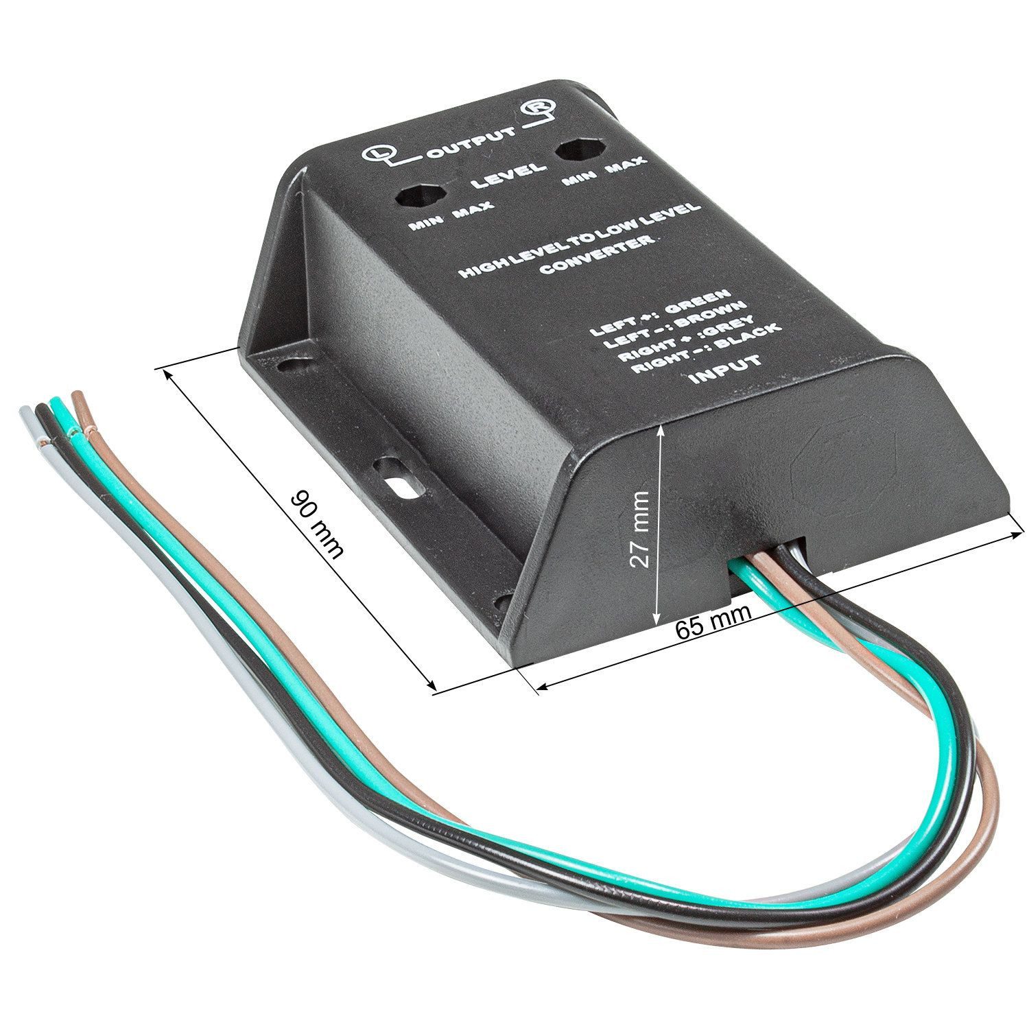 tomzz Audio Autoradio Hochpegel High Low Level Umwandler Converter Lautsprecher au KFZ Adapter – Bild 2 von 5
