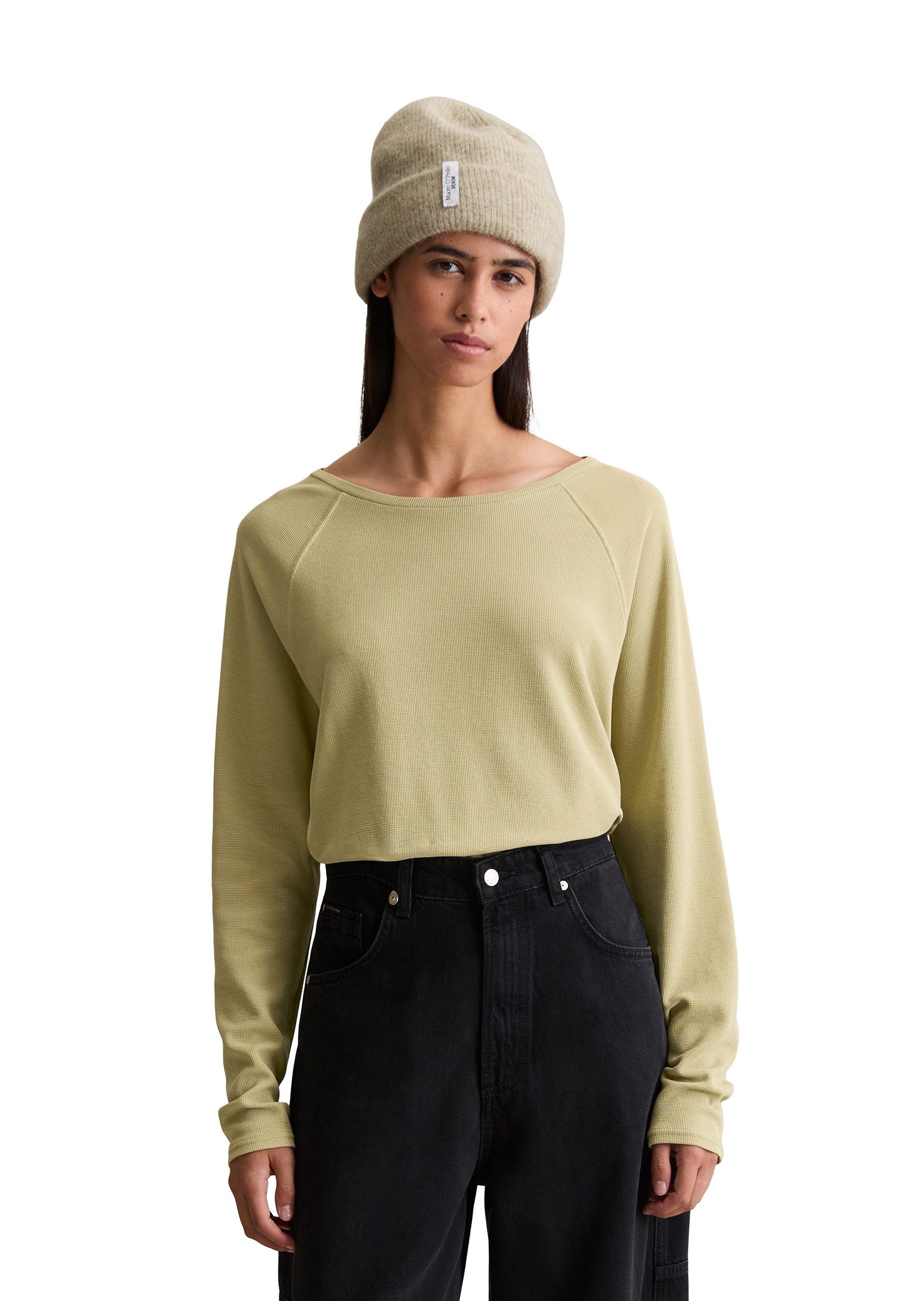 Marc O'Polo DENIM Langarmshirt aus weichem Waffle-Jersey günstig online kaufen