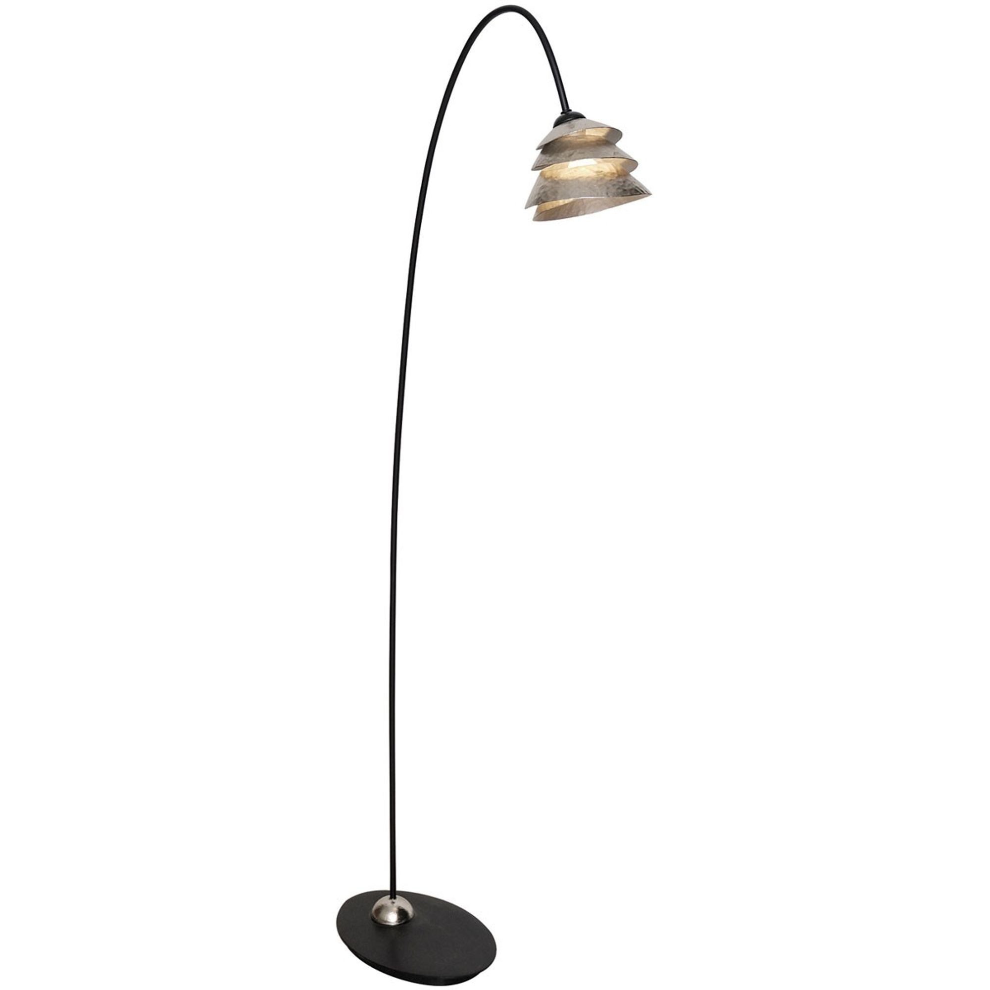 Holländer Stehlampe Snail One Eisen Schwarz-Silber