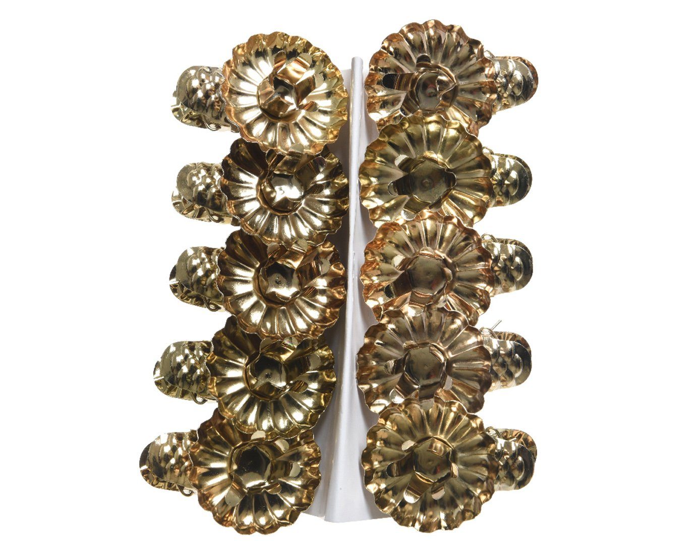 Kaemingk Kerzenhalter, Baumkerzenhalter Metall mit Clip in Zapfenform 10er Set gold