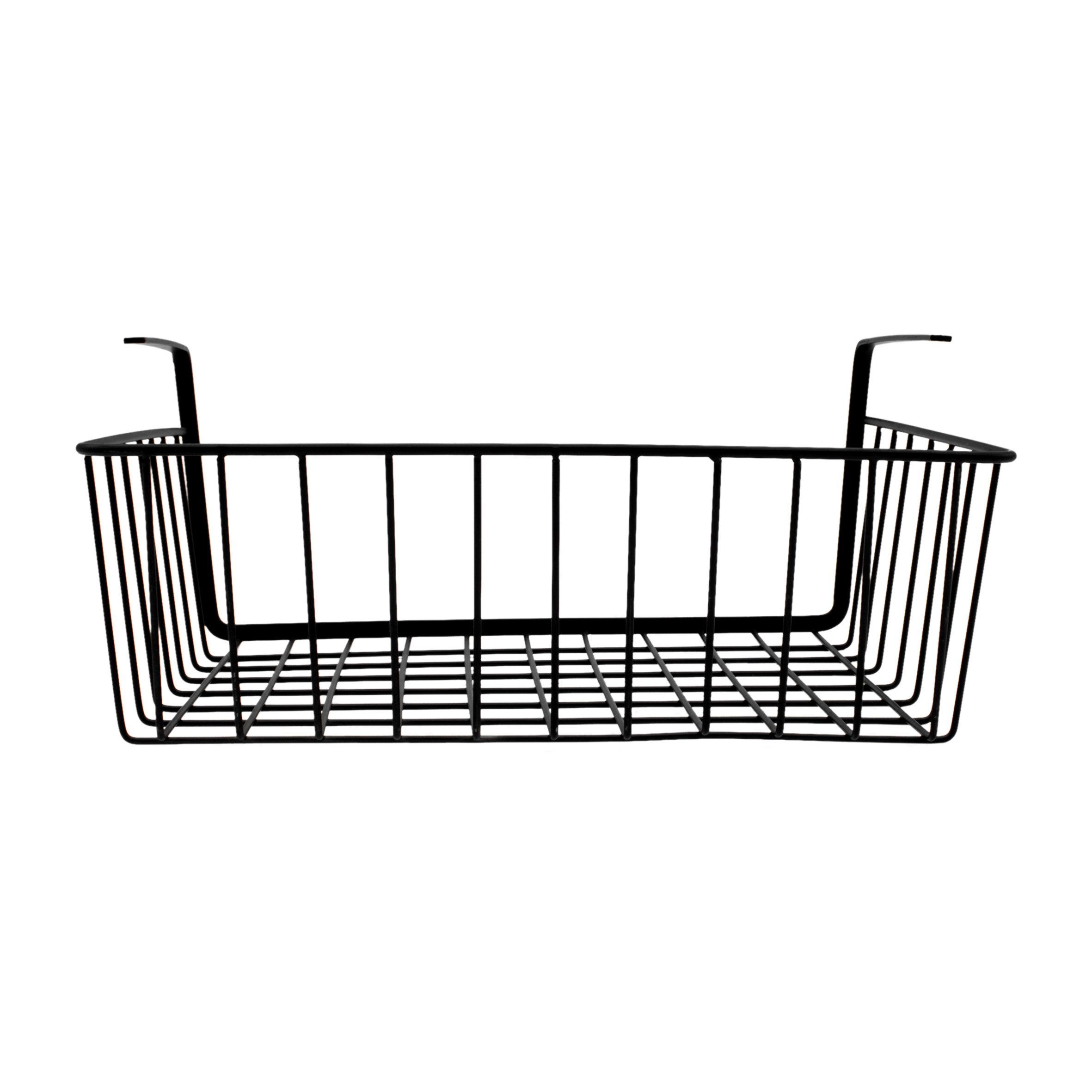Spetebo Regalkorb Unterregal Hängekorb aus Metall 2er Set schwarz (Anzahl, 2 St., Stück), auch ideal zum Anbringen an Schrankfächer geeignet – Bild 5 von 5
