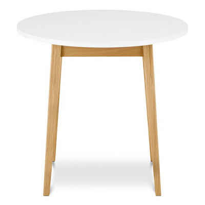 Konsimo Stehtisch FRISK Küchentisch Esstisch, Ø 80cm, rund, Skandinavischer Stil, Tischplatte 18mm