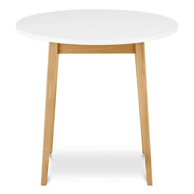 Konsimo Stehtisch FRISK Küchentisch Esstisch, Ø 80cm, rund, Skandinavischer Stil, Tischplatte 18mm