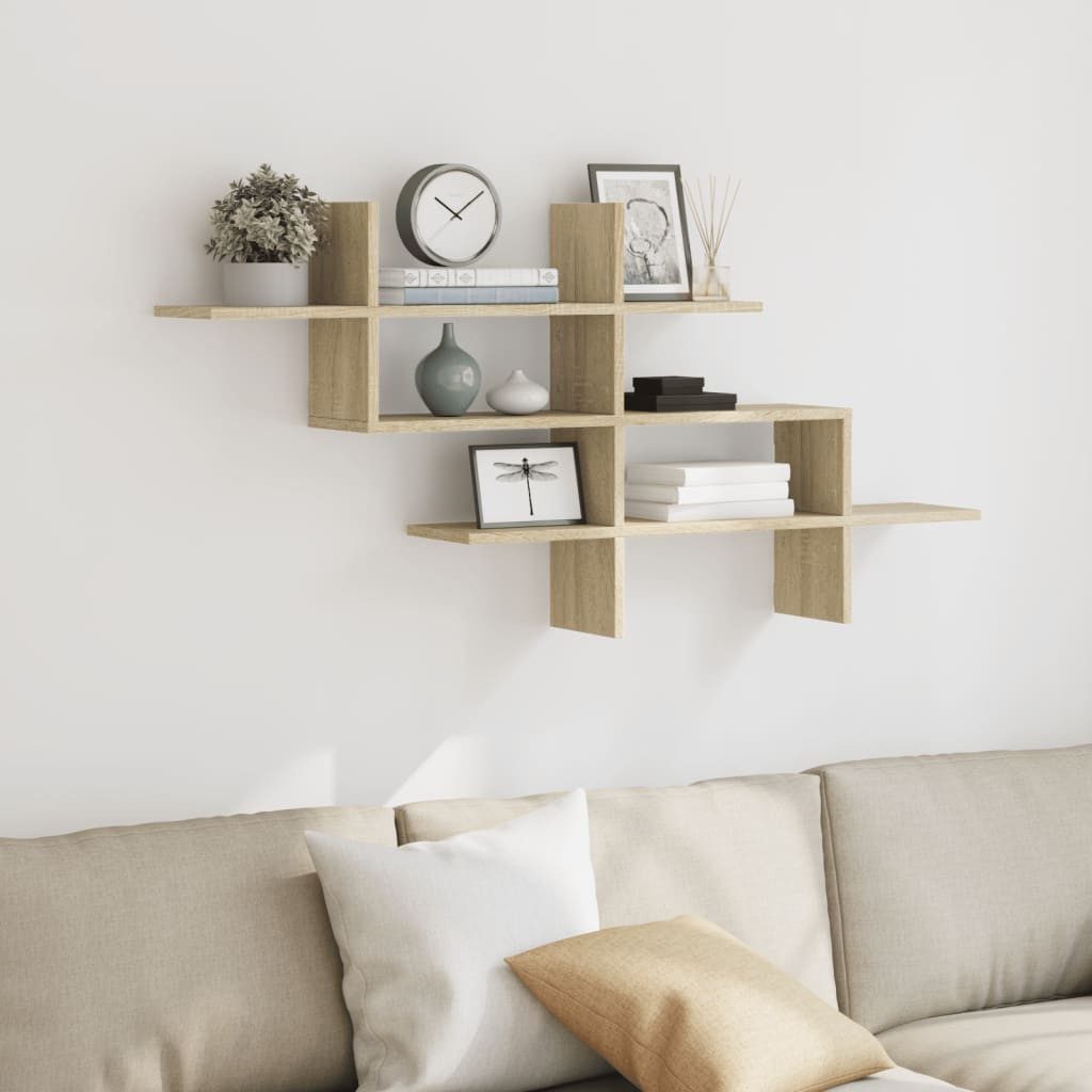 vidaXL Regal Wandregal Sonoma-Eiche 124,5x18x60,5 cm günstig online kaufen