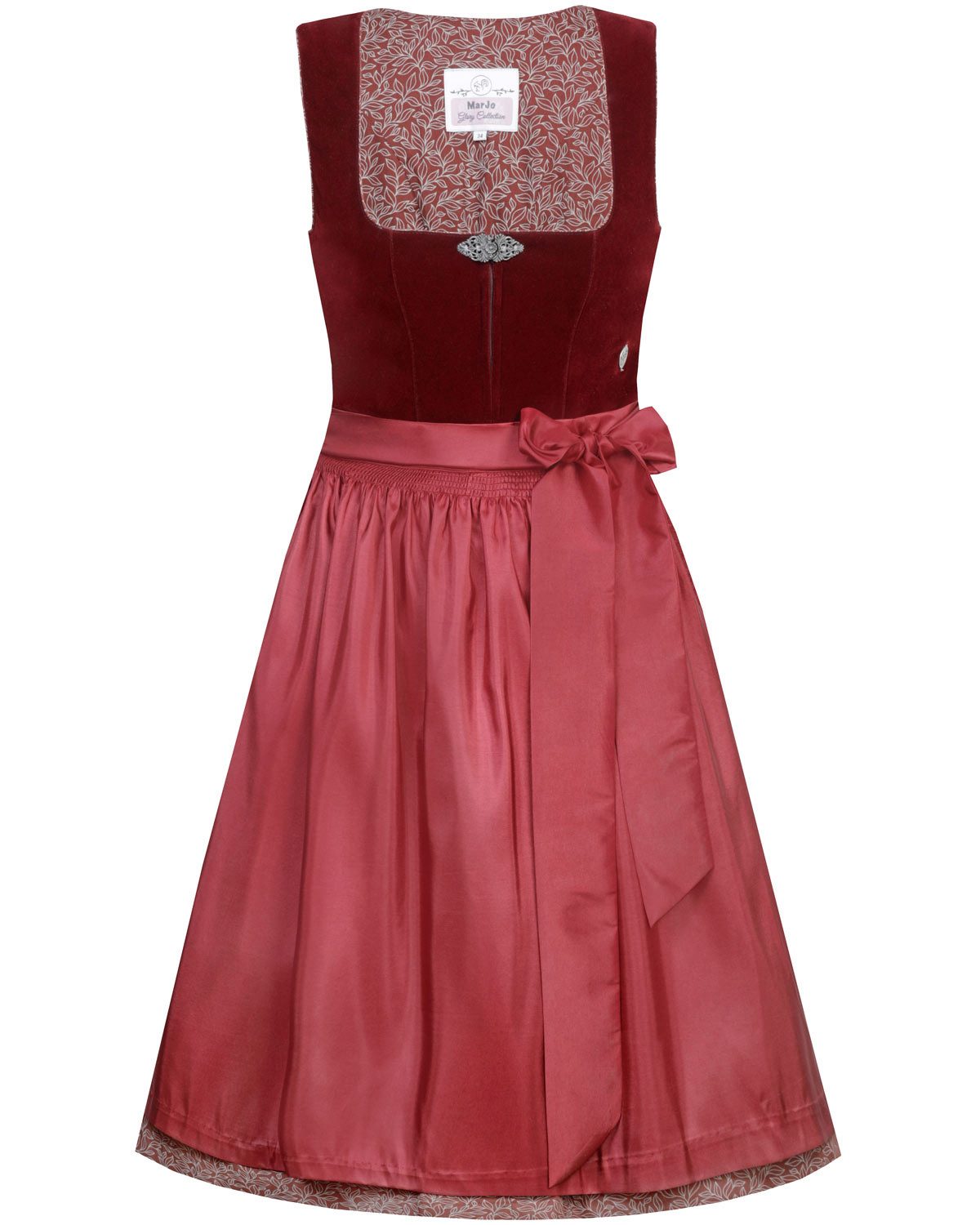 MarJo Dirndl 'Elisabeth' Samt 697758, Palisander Rot 58cm