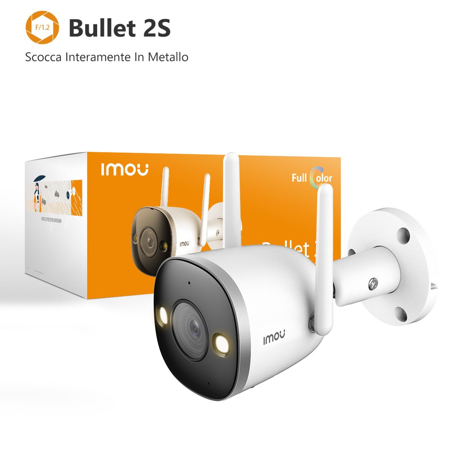Imou Überwachungskamera Bullet 2S, IP-Sicherheitskamera, Drinnen, Verkabelt & Kabellos, Extern