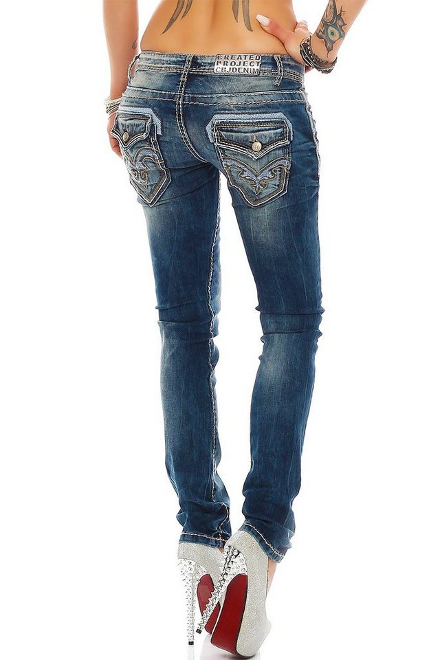 dispersion repetition tanker Cipo & Baxx Regular-fit-Jeans »Damen Hose BA-WD240« Low Waist mit dicken  Nähten online kaufen | OTTO