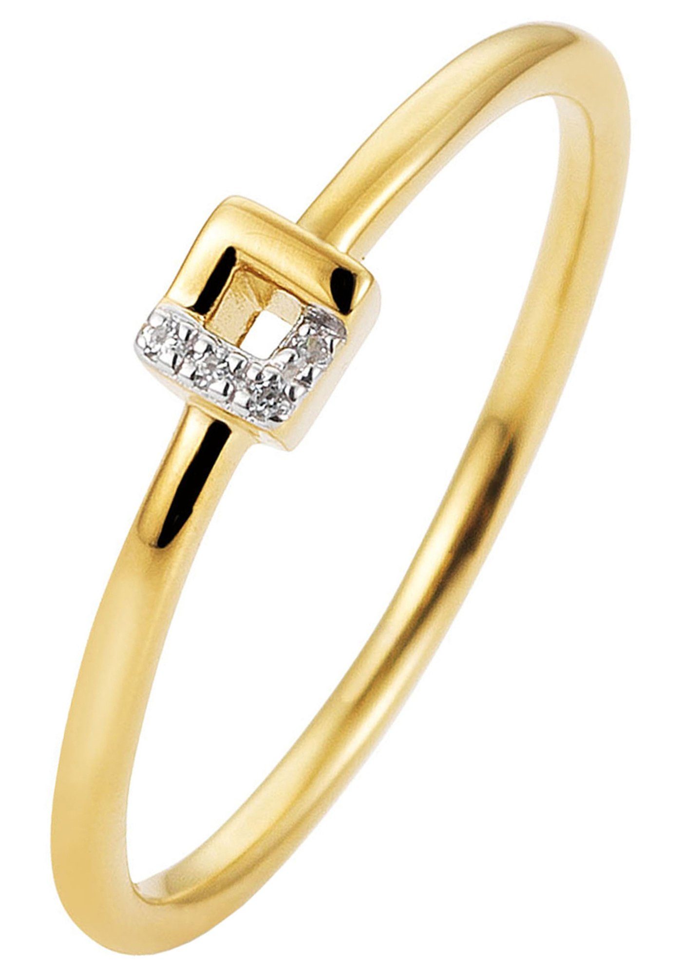 JOBO Diamantring, schmal 585 Gold bicolo...