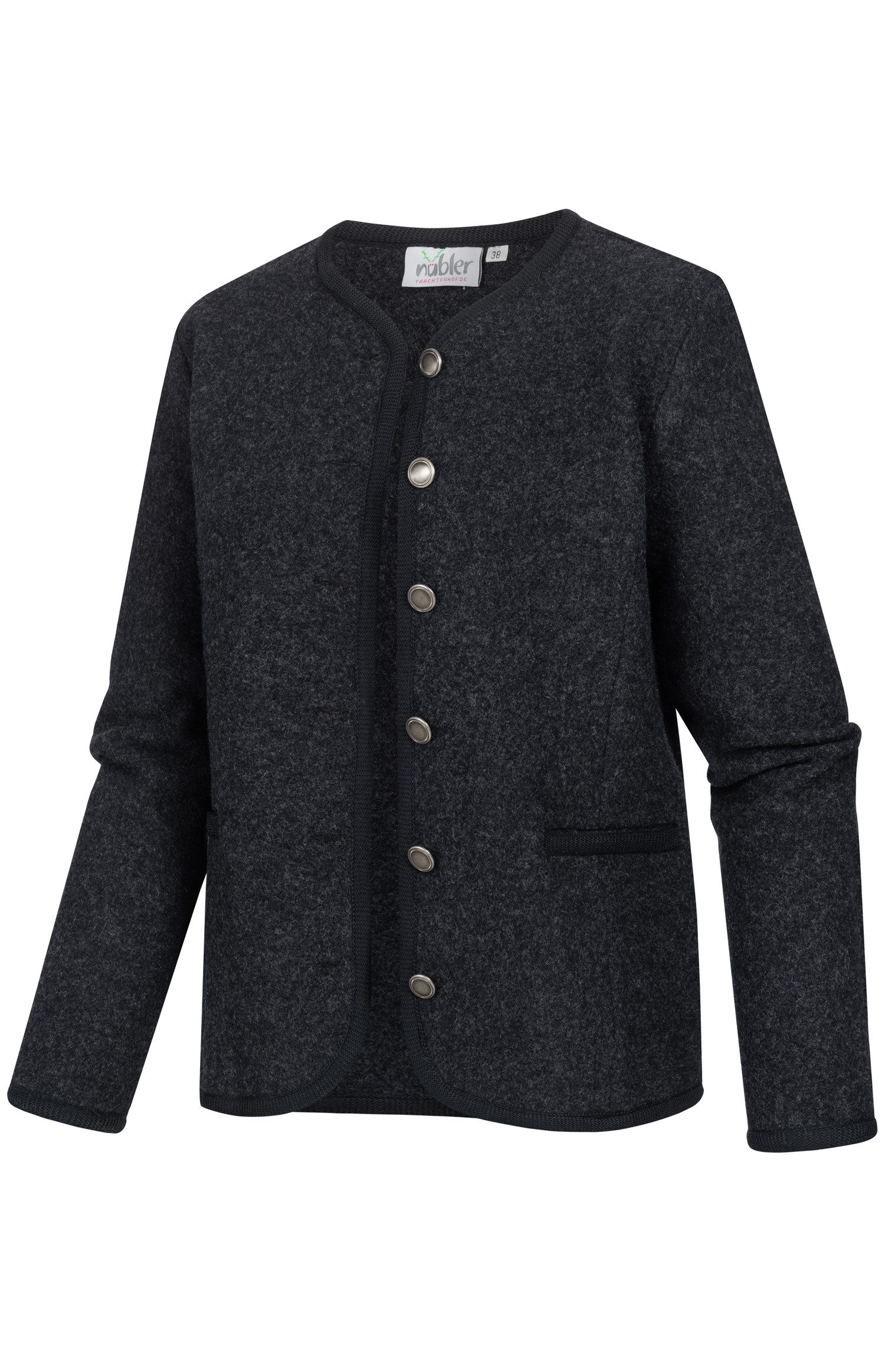 Nübler Trachtenstrickjacke Walkjacke Sina in Dunkelblau von Nübler