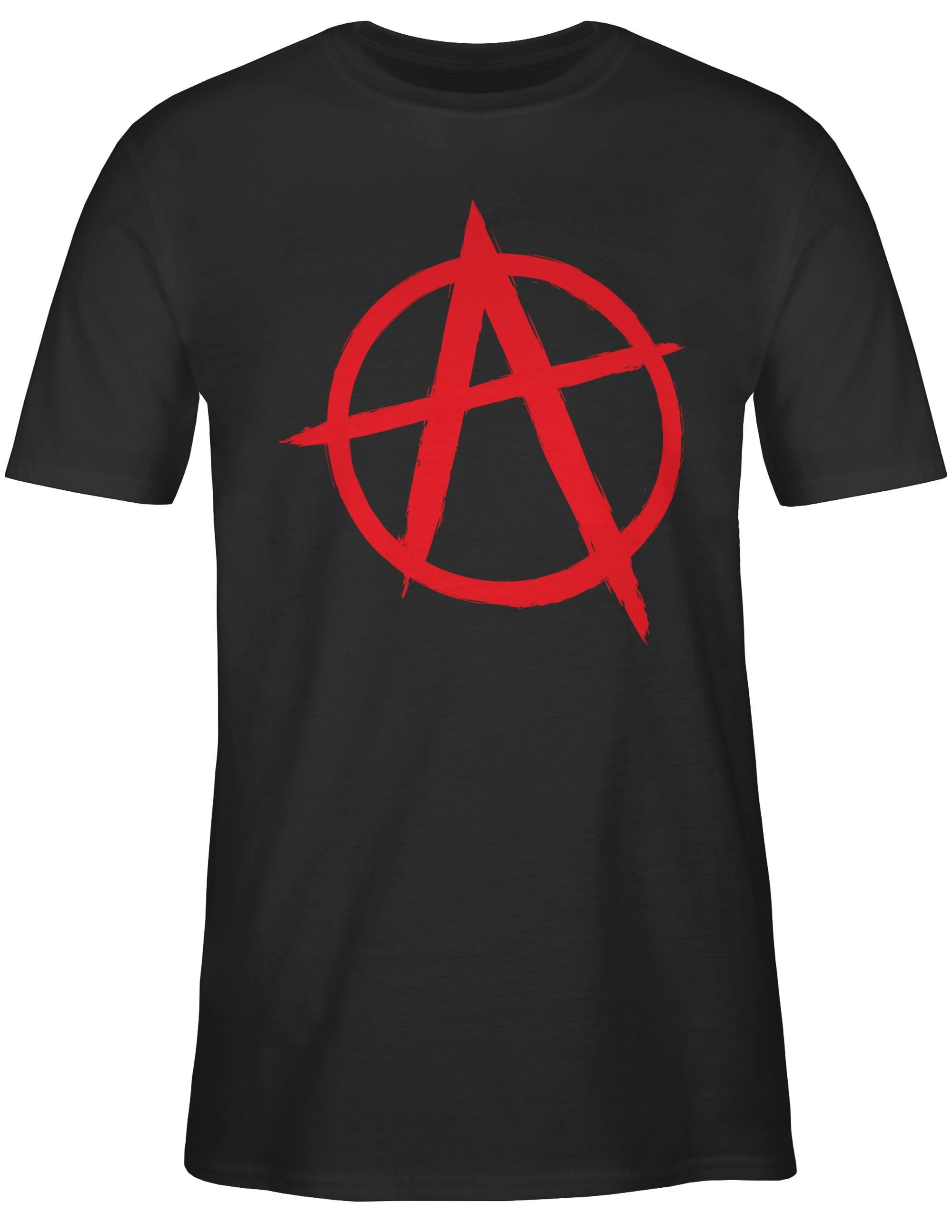 A Anarchie rot T-Shirt Zubehör Schwarz Festival Shirtracer 1