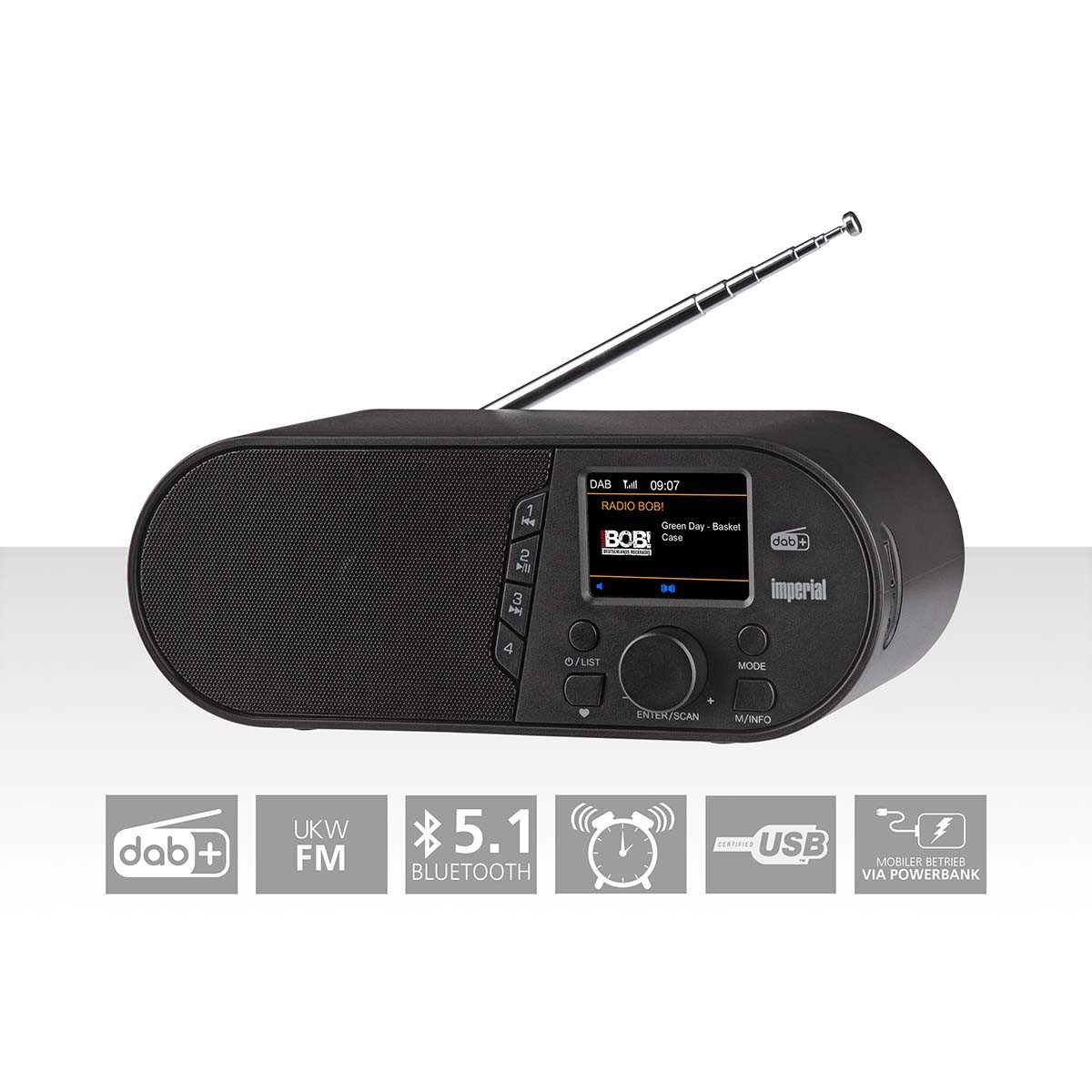 IMPERIAL by TELESTAR DABMAN d105 Kompaktes DAB+ /FM / Bluetooth Radio Schwarz Radio