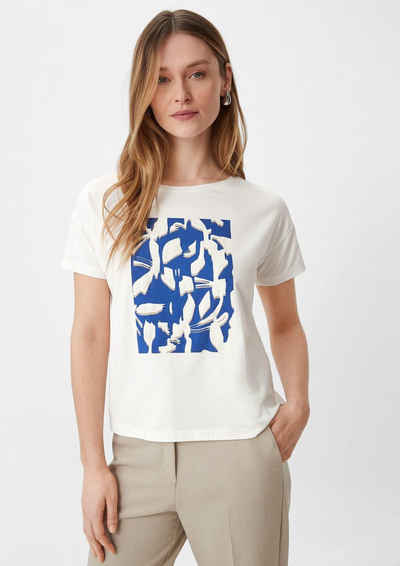 Comma Kurzarmshirt T-Shirt mit Front-Print Artwork