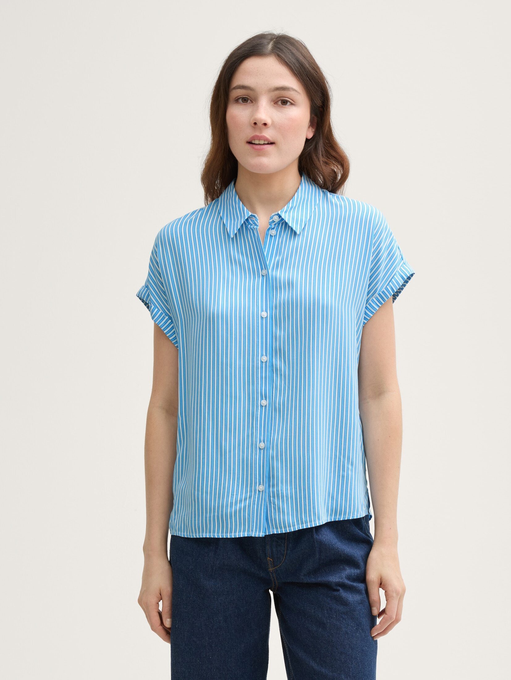 TOM TAILOR Denim Kurzarmbluse Bluse aus günstig online kaufen