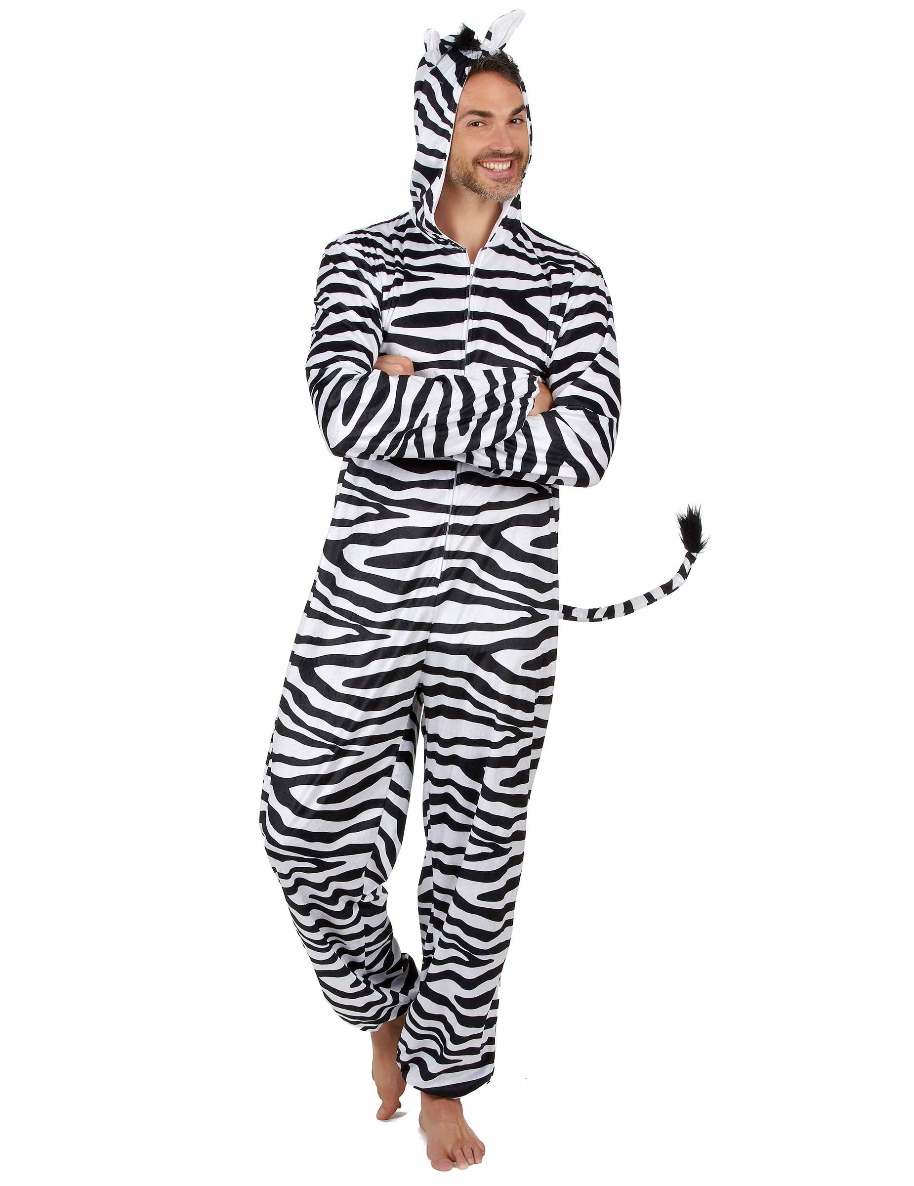 Kostüm Zebra-Herrenkostüm Karneval-Tierkostüm weiss-schwarz