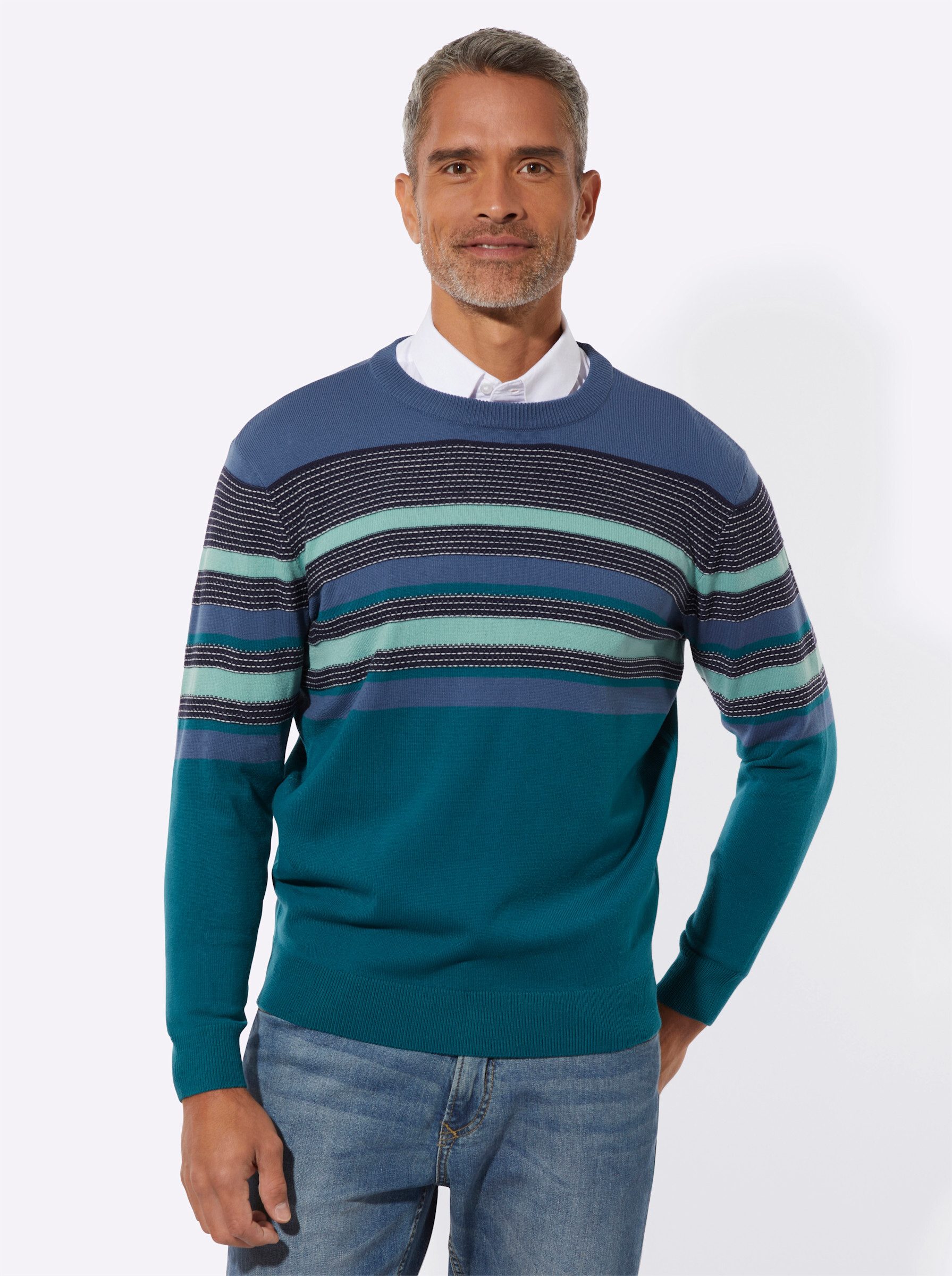 Sieh an! Strickpullover Rundhalspullover .