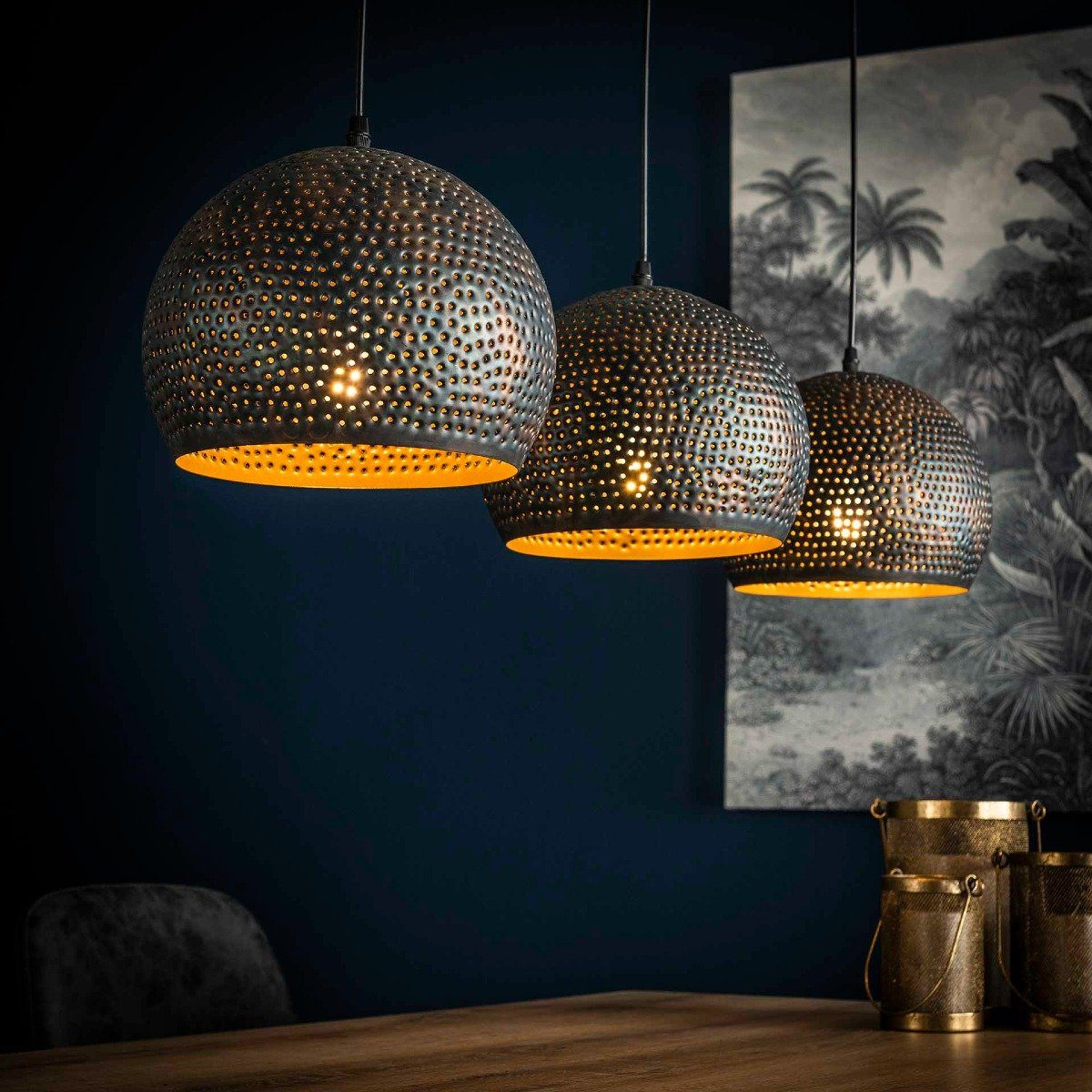 Liadomo Pendelleuchte Ocala, ohne Leuchtmittel, 3-flammige Hängelampe im Industrial Stil