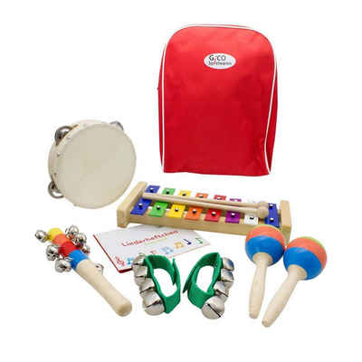 GICO Spielzeug-Musikinstrument Kinder Musikinstrumente Set "Musik im Rucksack": 3878-Rot