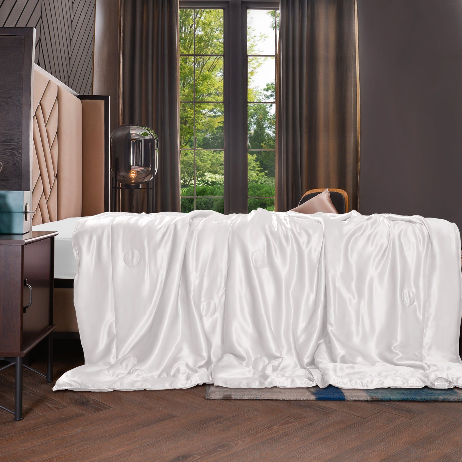 Sommerbettdecke, 135x180 cm, THXSILK, Weiß Seide, leicht, kühlend, Seide, 100% hautfreundlich 100% Bezug: Füllung