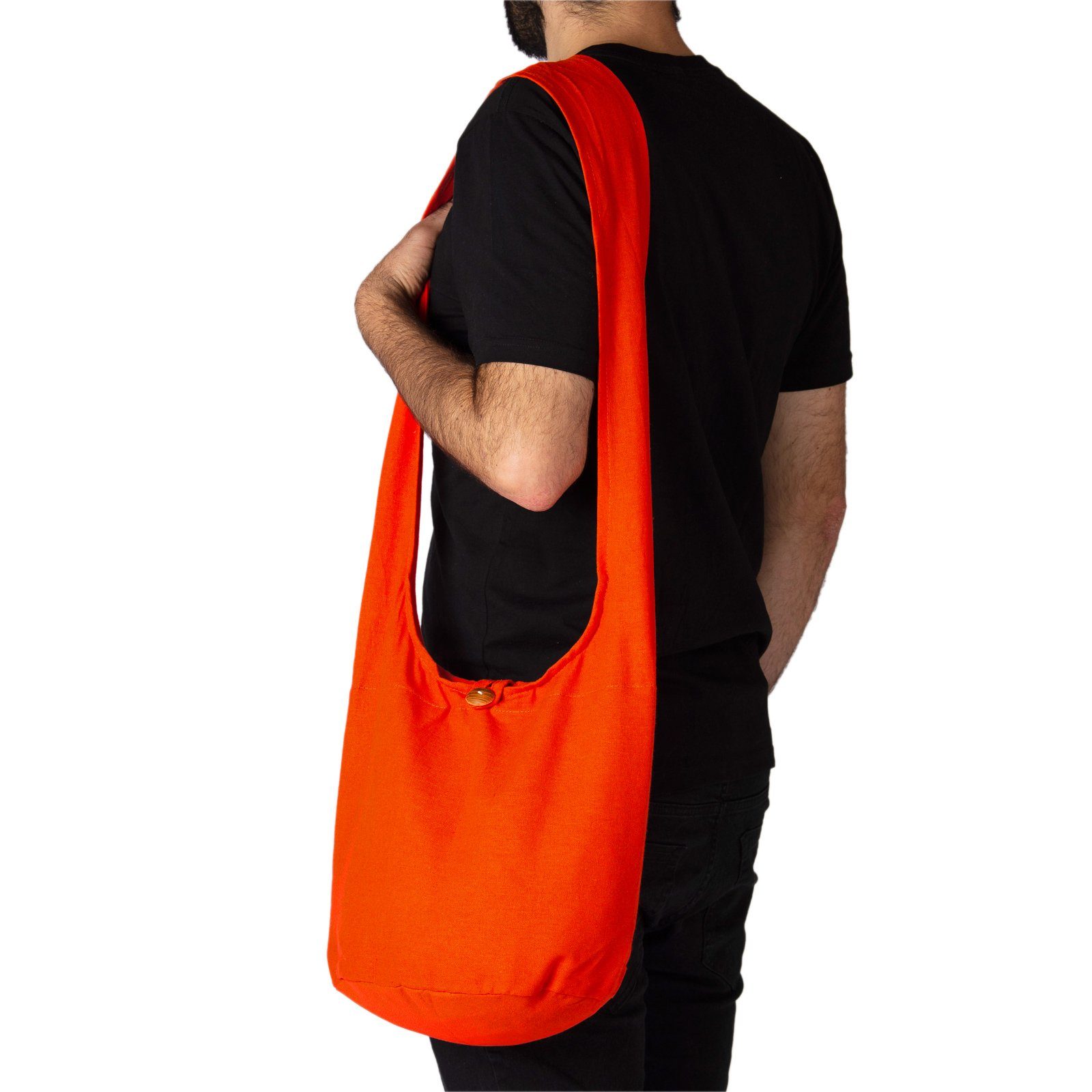 Handtasche 2 Schultertasche einfarbig Wickeltasche aus Größen, PANASIAM Umhängetasche Strandtasche Schulterbeutel Orange 100% als Beuteltasche oder Baumwolle in auch
