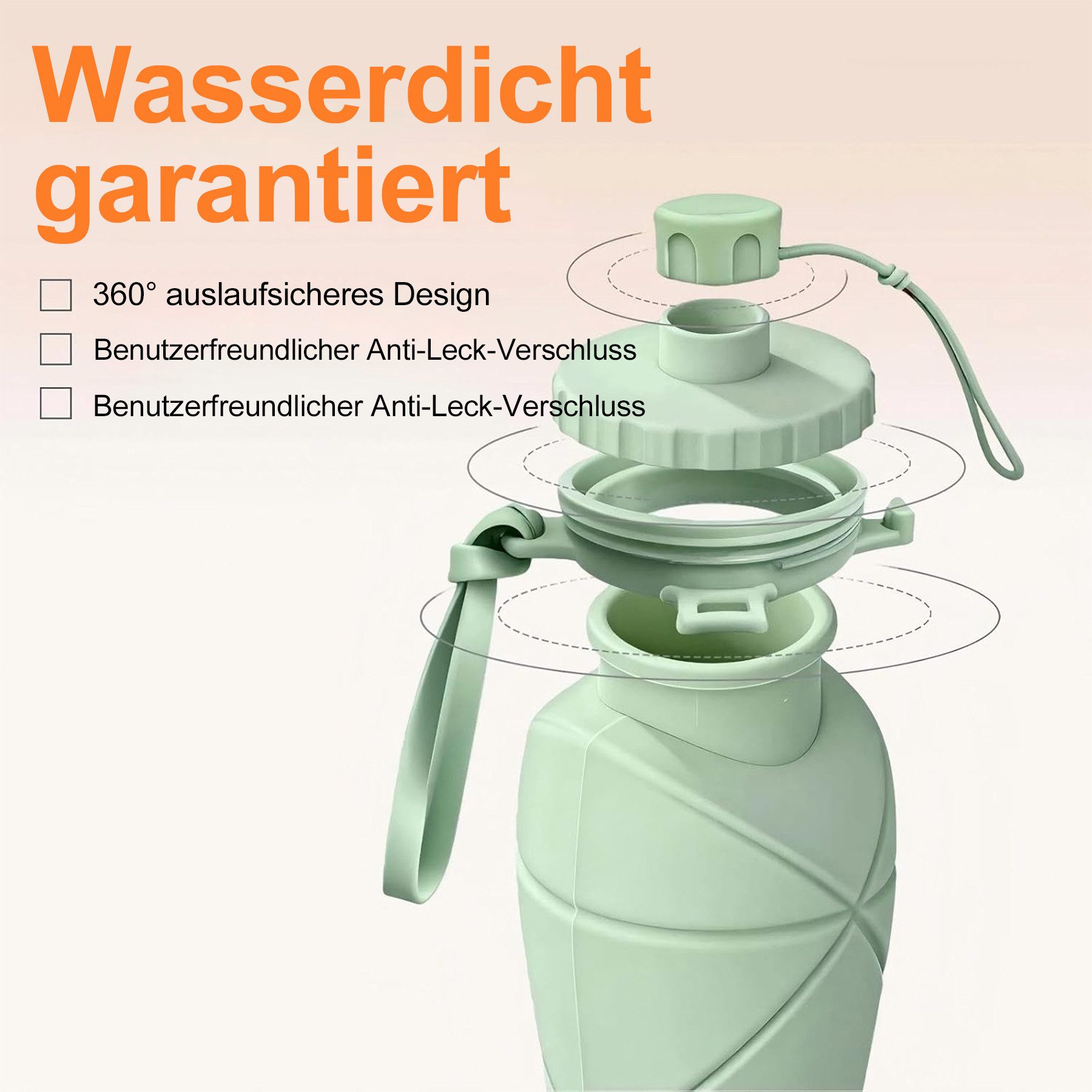 Mutig Trinkflasche 2 Stück Trinkbecher,Silikon Klappbarer Faltbarer Wasserbecher Bpa-Frei, Tragbarer Reise Hitzebeständig Outdoor Faltbarer Becher für Picknick