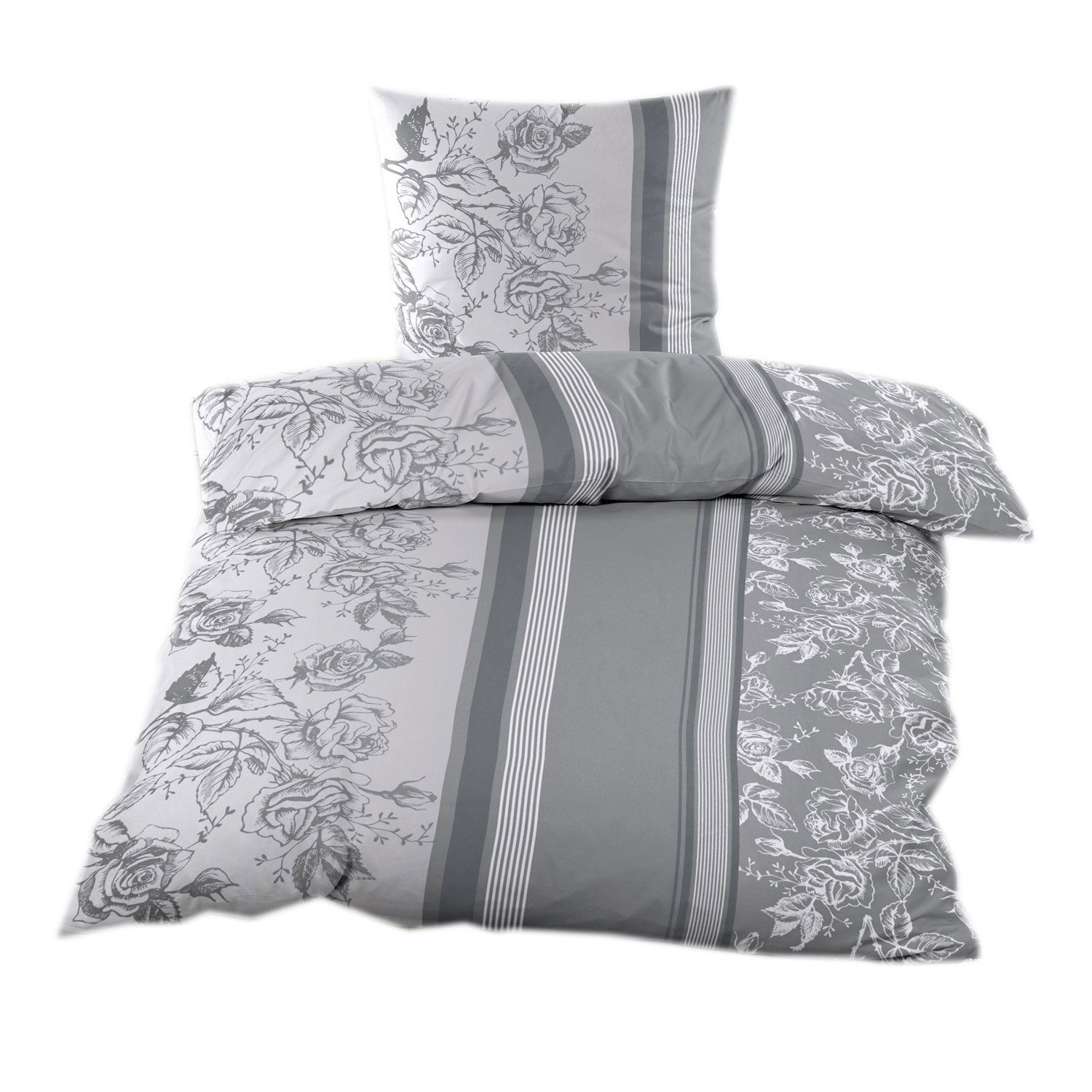 Casa Colori Bettwäsche Biber 135x200 cm mit Reißverschluss aus 100% Baumwol günstig online kaufen