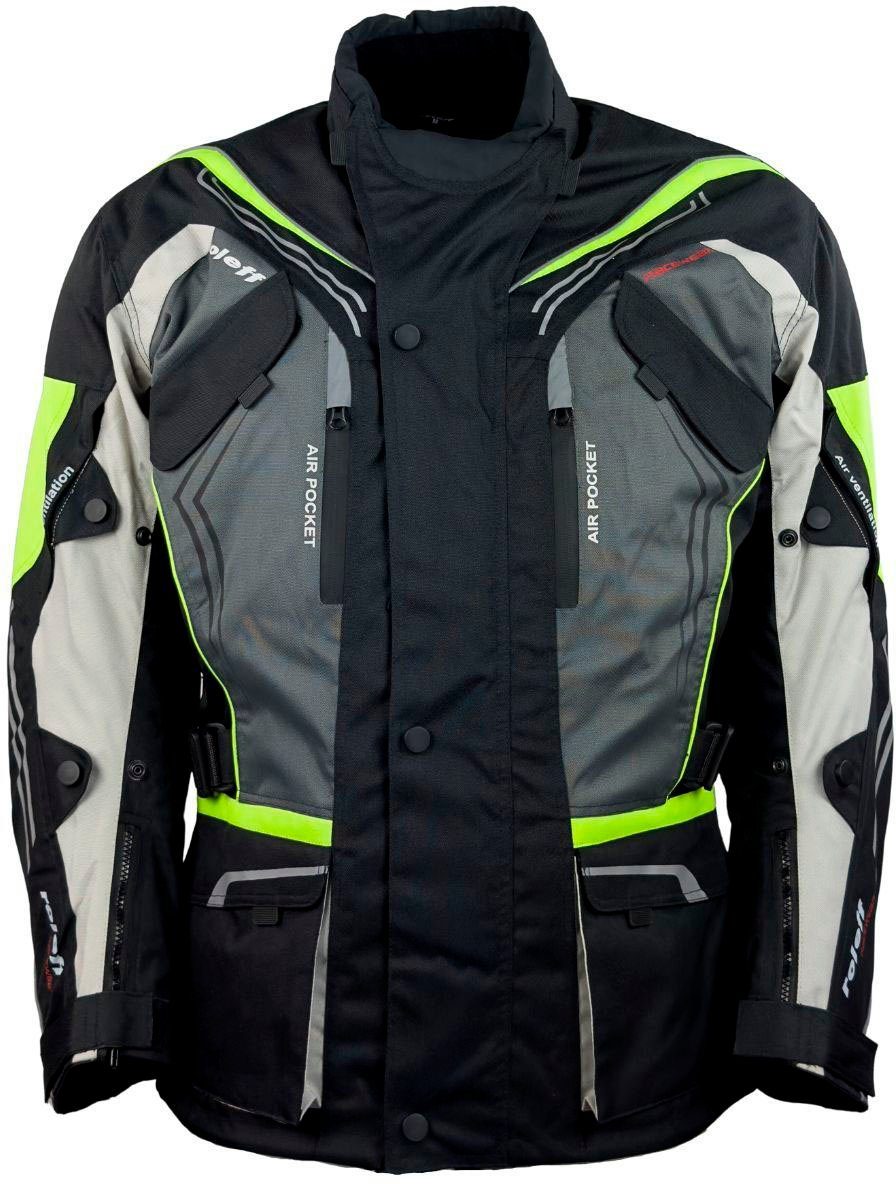 roleff Motorradjacke Turin mit Sicherheitsstreifen gelb