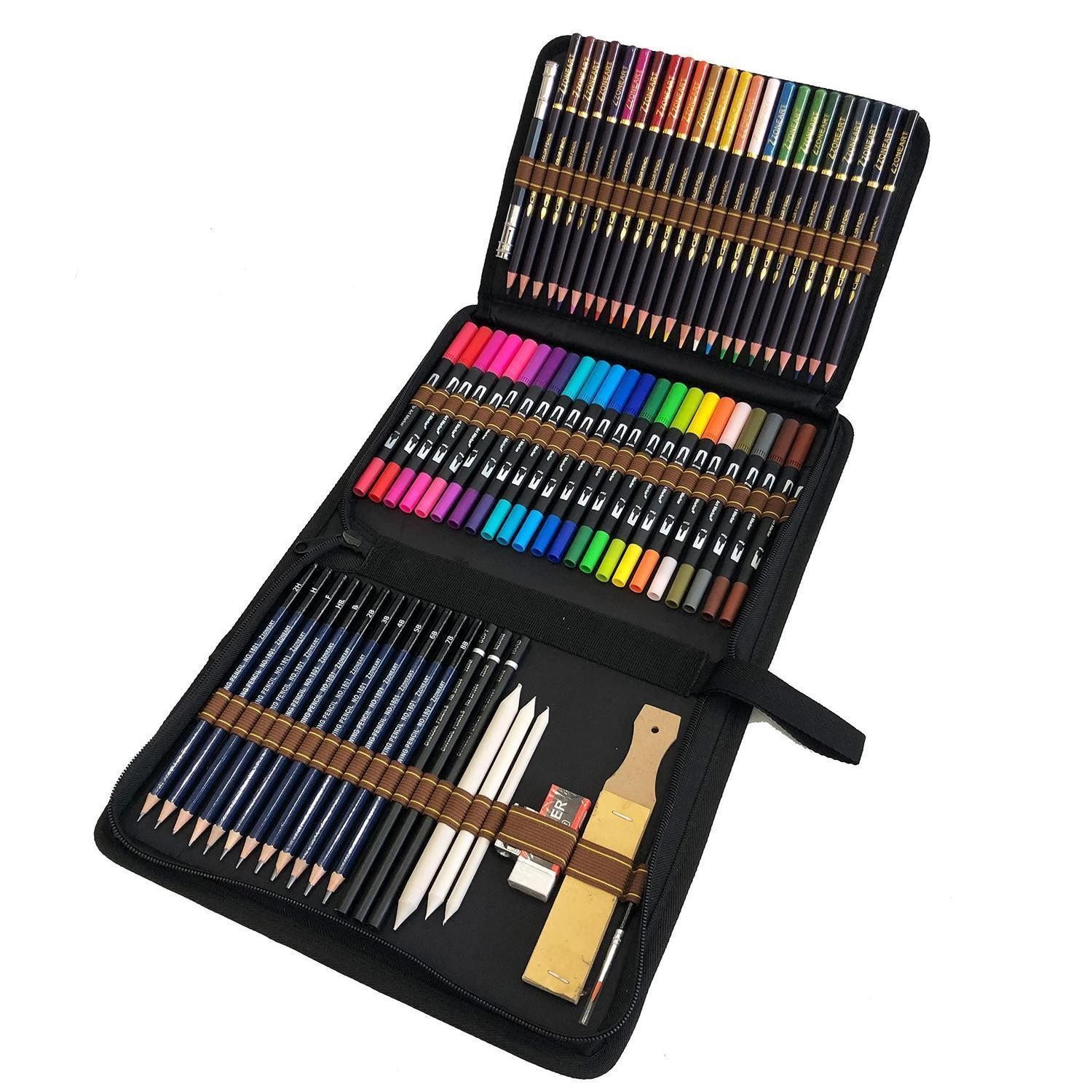 LuxusKollektion Malstift QUER Zeichenset Doppelspitze Buntstifte Aquarell