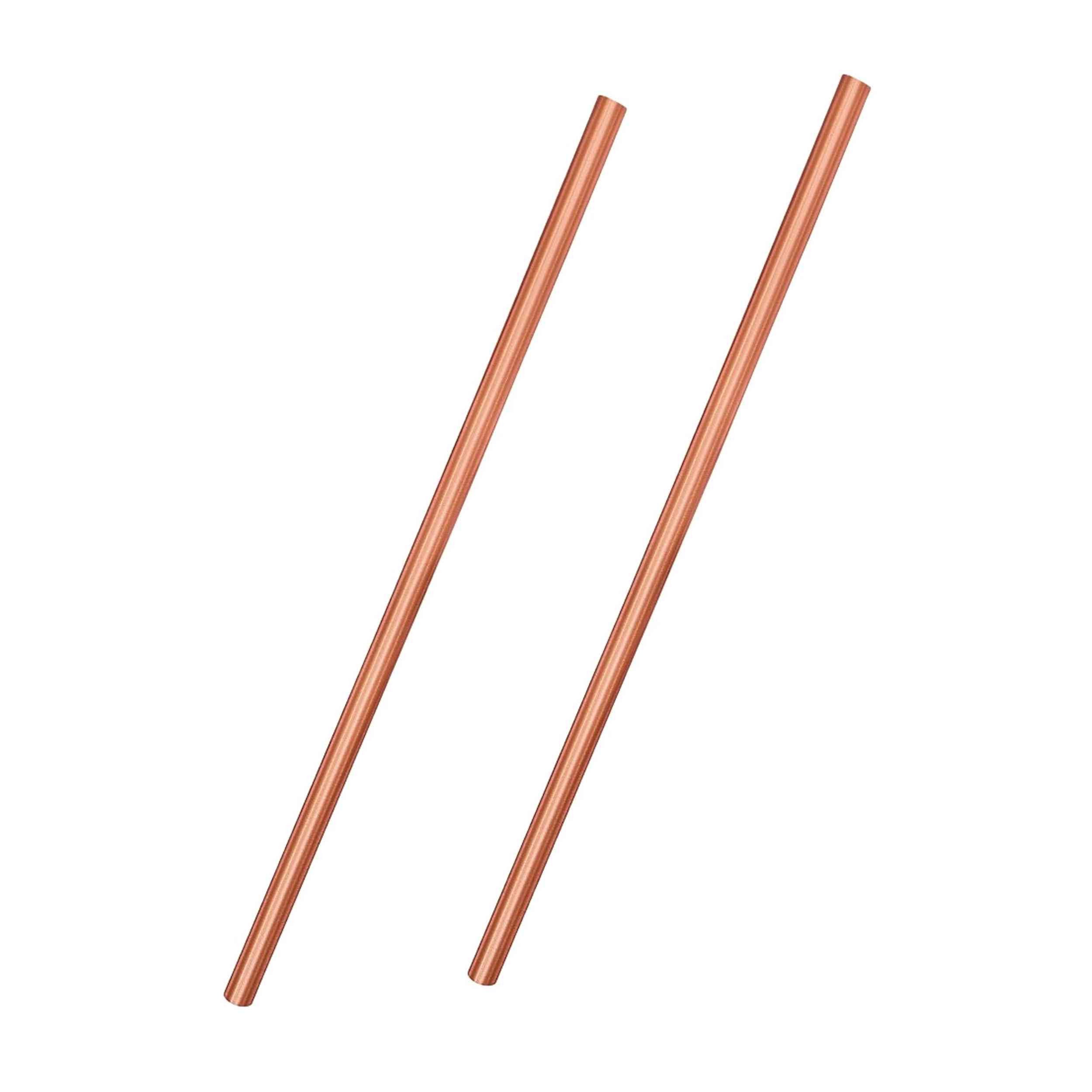 NKlaus Barista-Set 2x Wiederverwendbare 17cm Kupfer Strohhalme - Umweltfreundlich & Stil