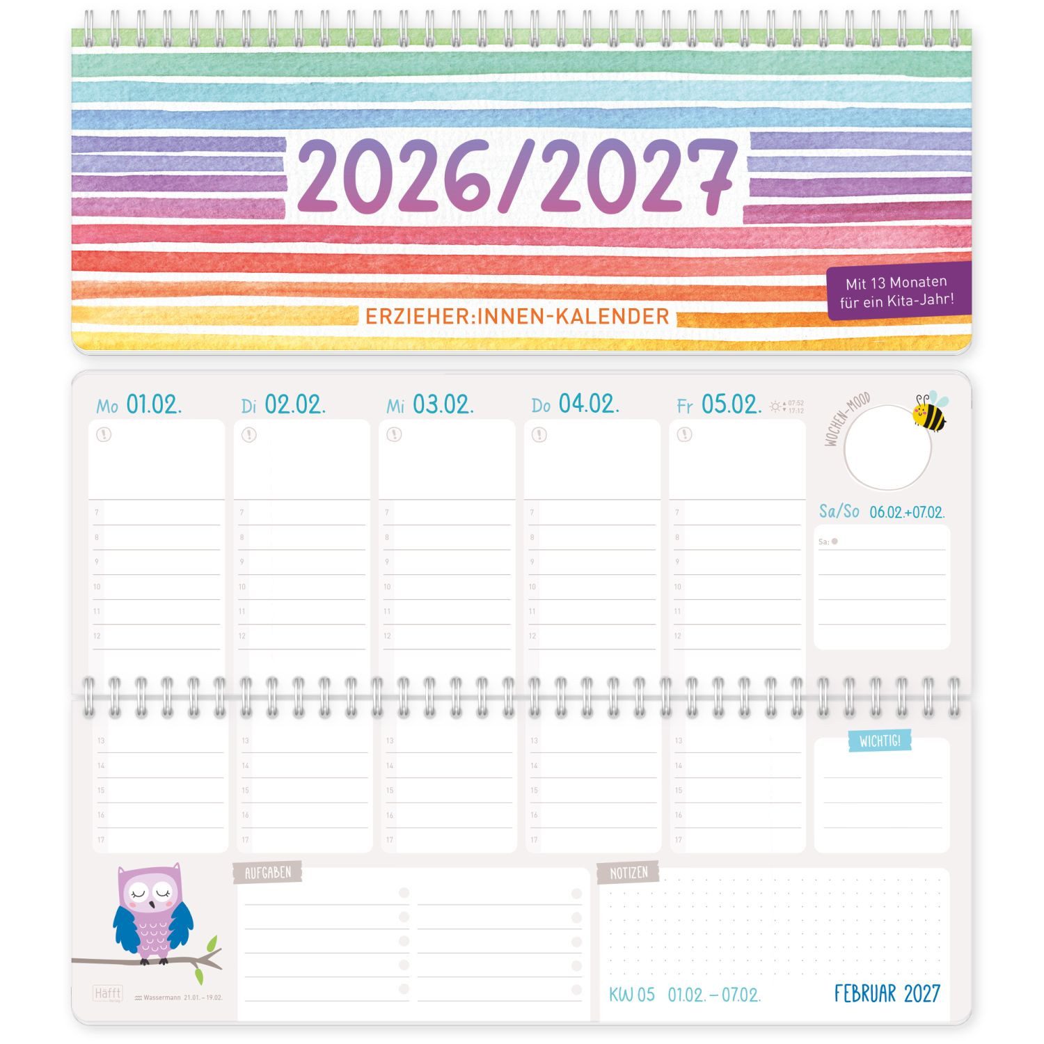 Häfft Lehrerkalender Tischkalender Erzieher 2026/2027