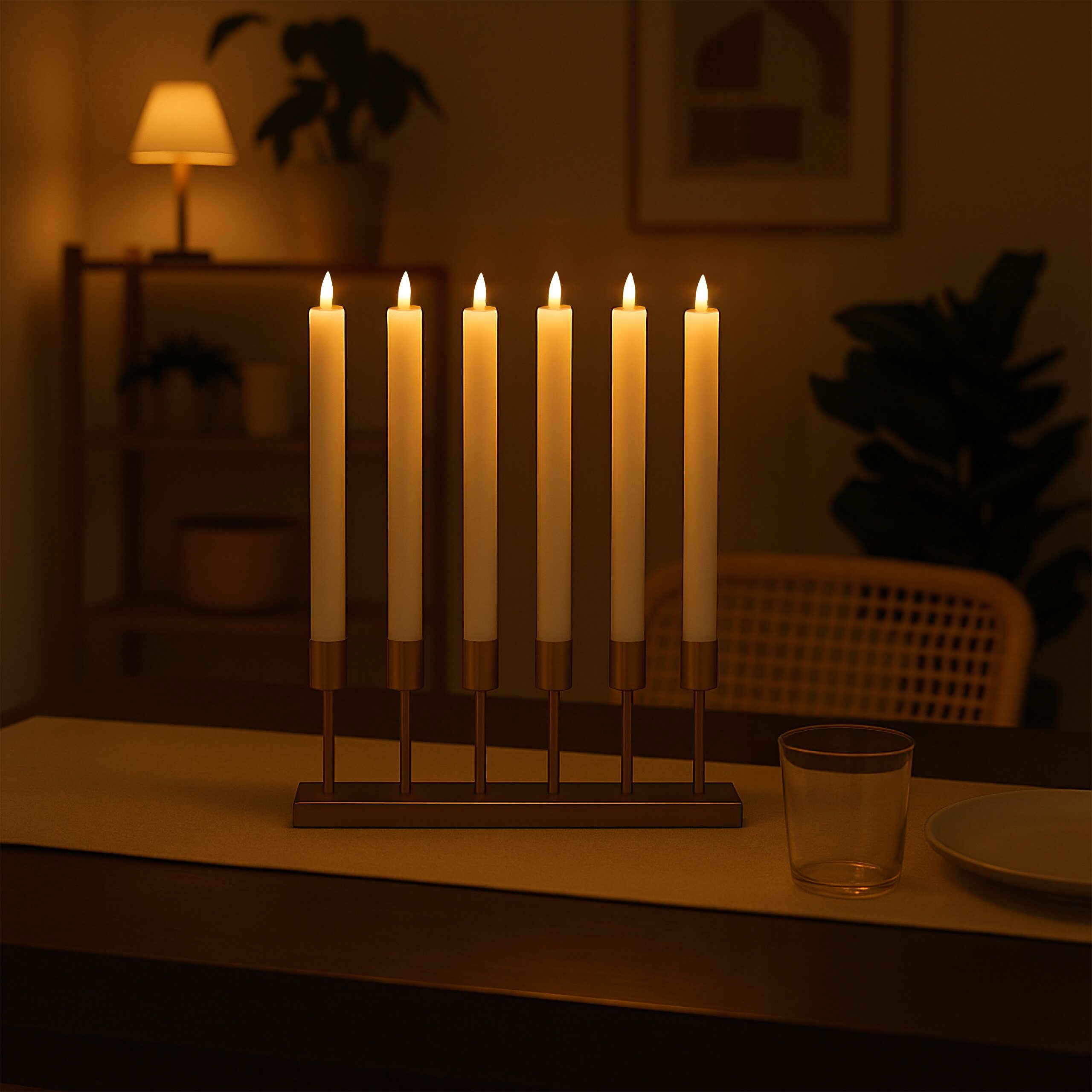 relaxdays LED-Kerze LED Stabkerzen mit Timer 6er Set günstig online kaufen