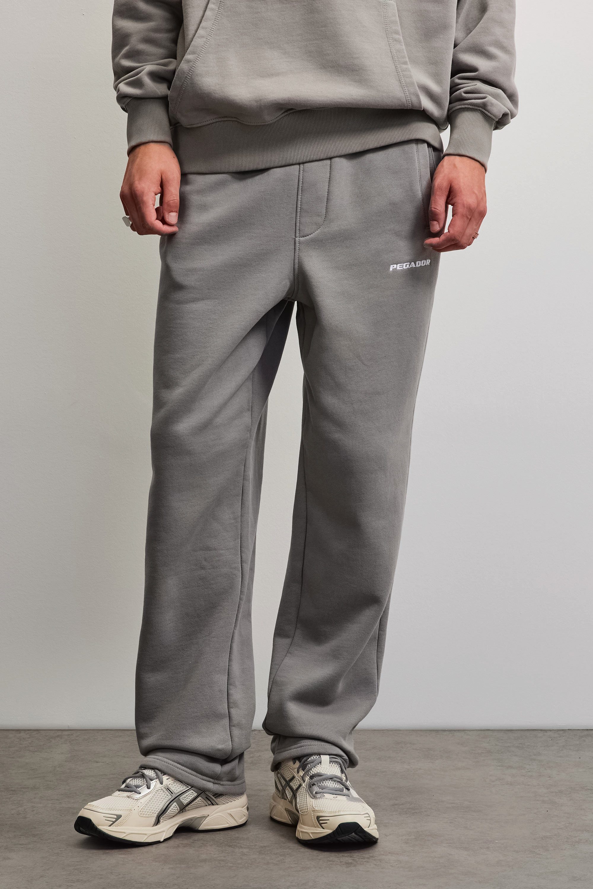 PEGADOR Sweathose Logo Wide Sweat Pants Baumwollmischung, weit