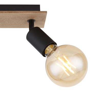 etc-shop LED Deckenspot, Leuchtmittel nicht inklusive, Deckenleuchte Lampe Spot Holzlampe 2 Flammig