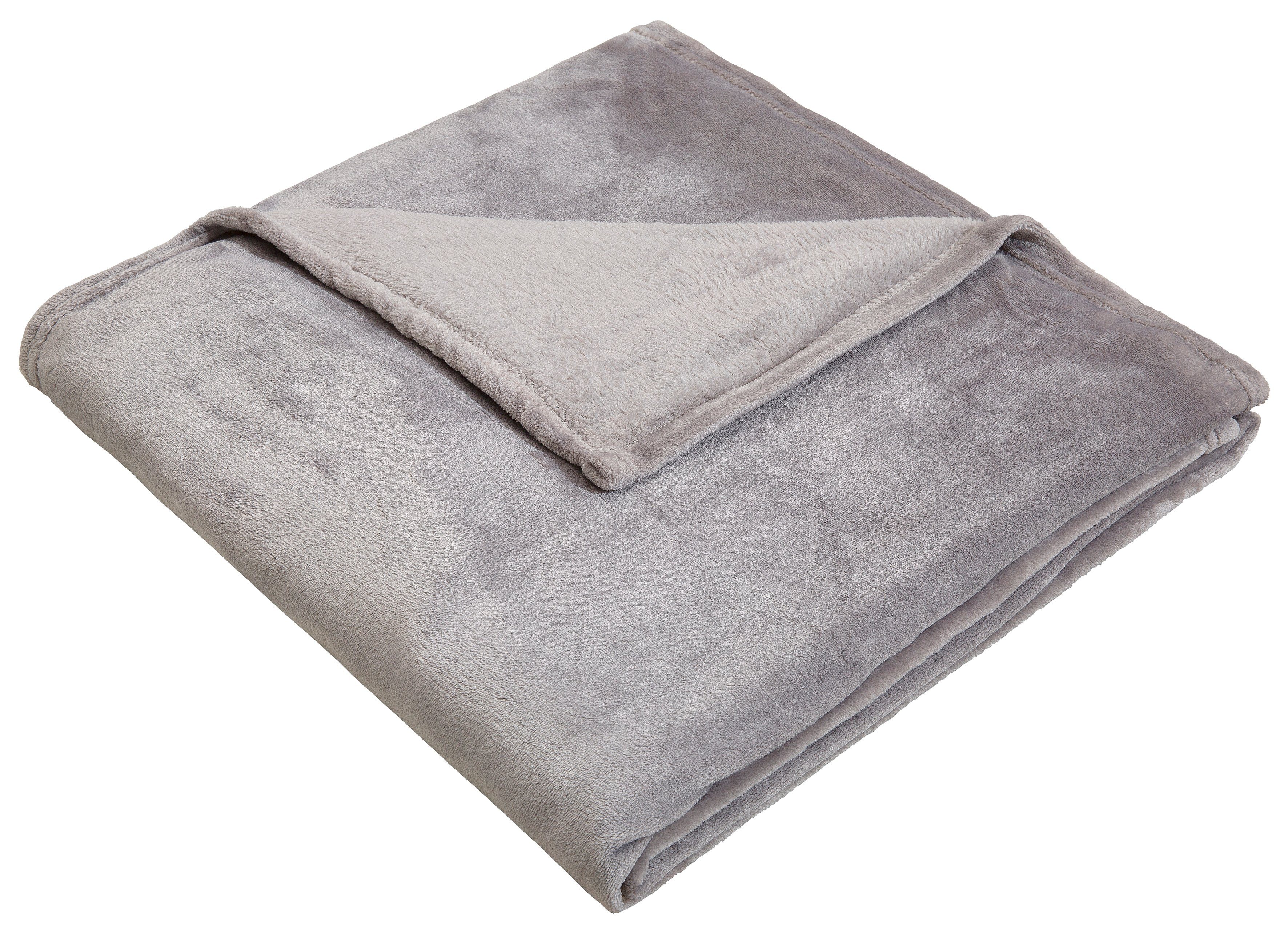 Wohndecke Jil, my home, Kuscheldecke Kuschelfleece, aus grau weichem super