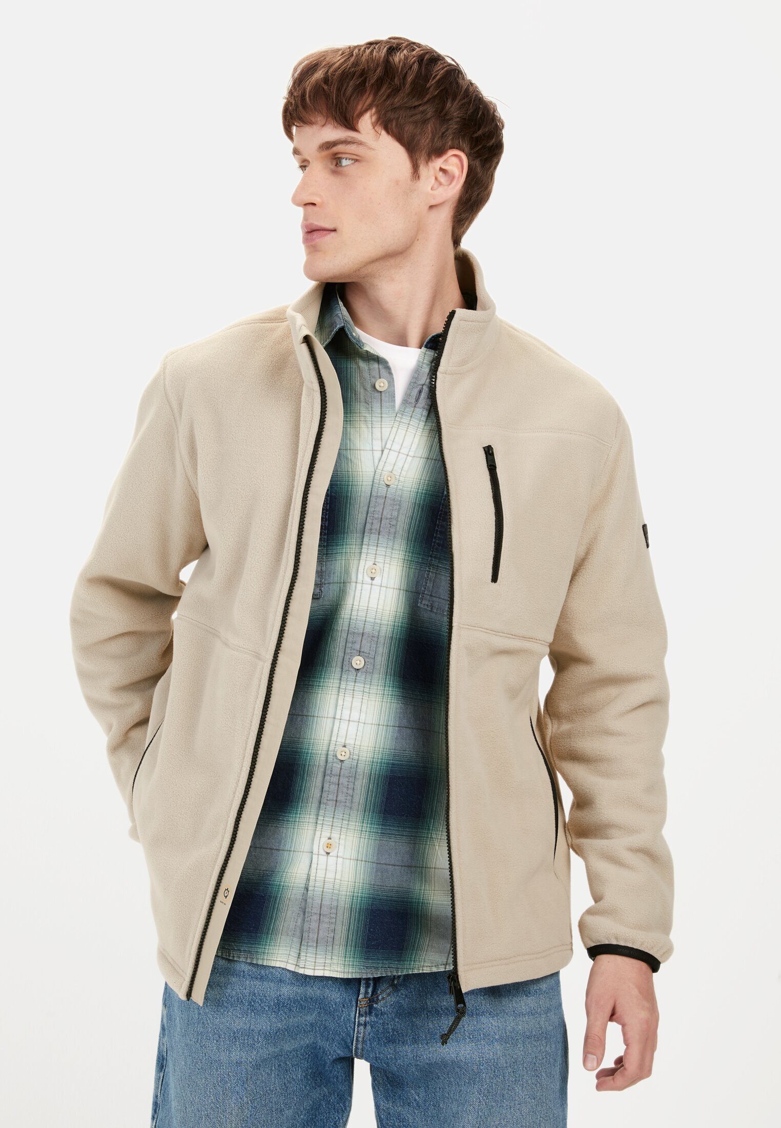 Fleecejacke mit Stehkragen