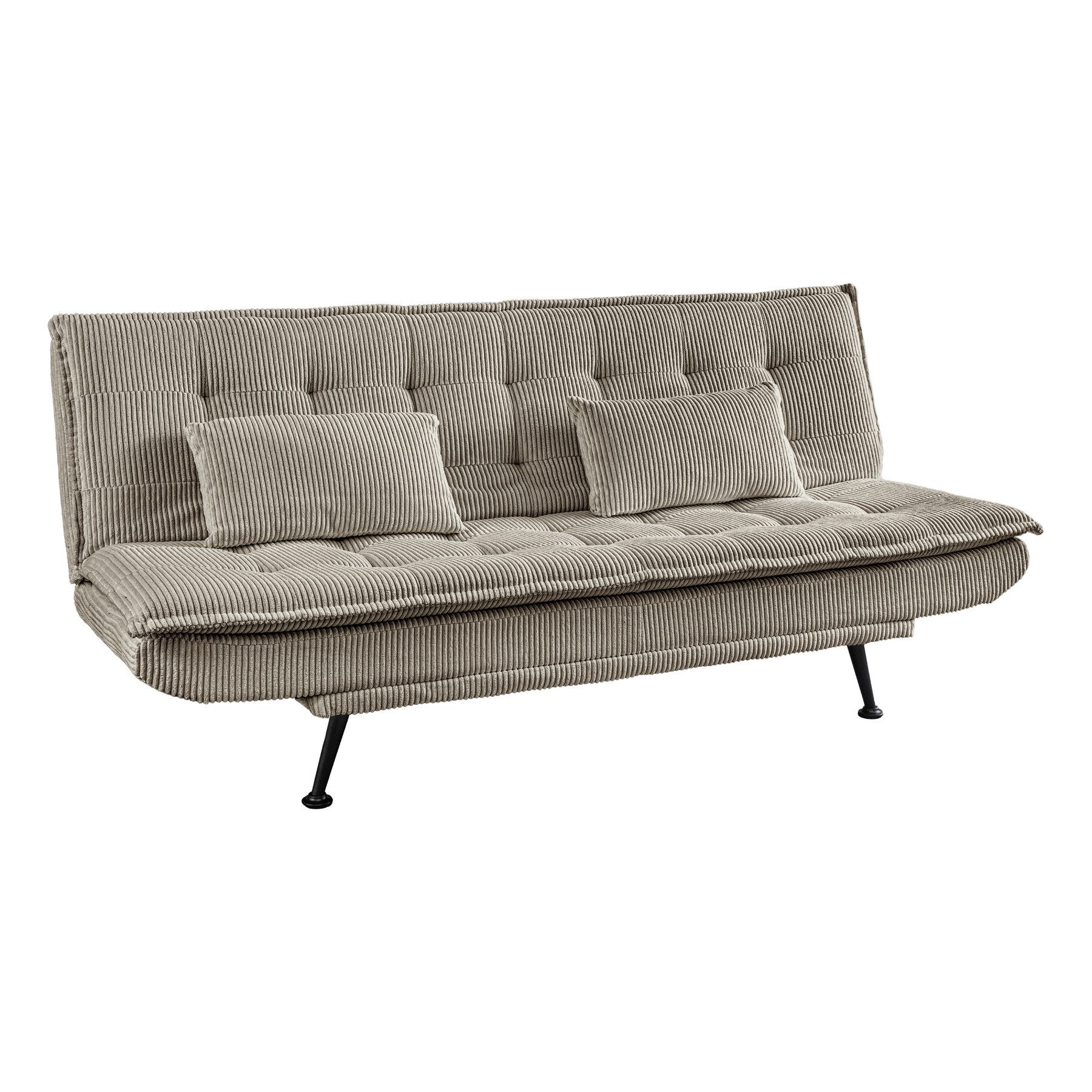 riess-ambiente Schlafsofa JAZZ 190cm greige – 3-Sitzer Sofa mit Bettfunktion, Cordbezug, modern, Einzelartikel 1 Teile, komfortable Ausziehcouch mit Polsterung  – Bild 2 von 5