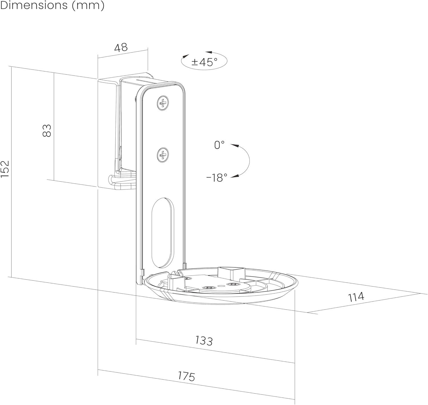 PureMounts Lautsprecher-Wandhalterung PureMounts Lautsprecher Halterung für Sonos Era 100, Lautsprecher – Bild 5 von 5