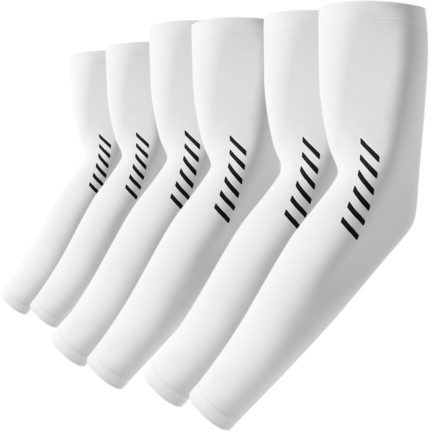 LuxusKollektion Armlinge Arm Sleeves UV Schutz Kühlend 3 Paar Weiß XL