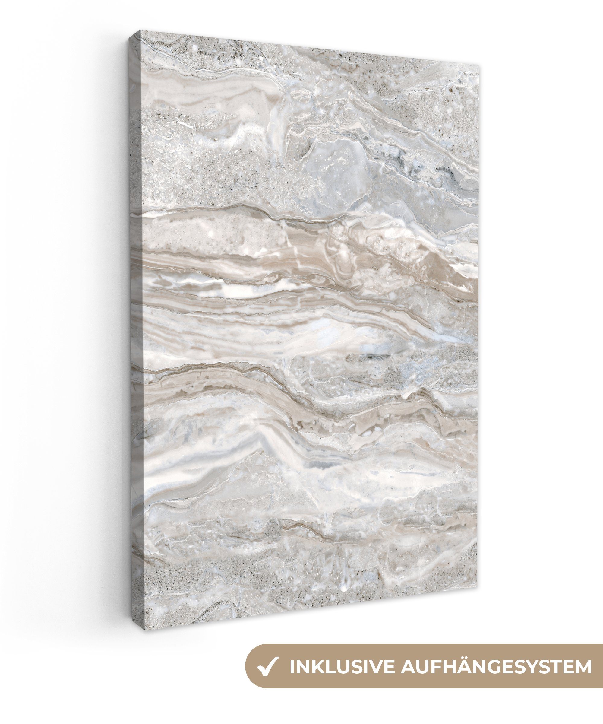 OneMillionCanvasses® Leinwandbild Marmor - Textur - Grau, Fotodruck (1 St), günstig online kaufen