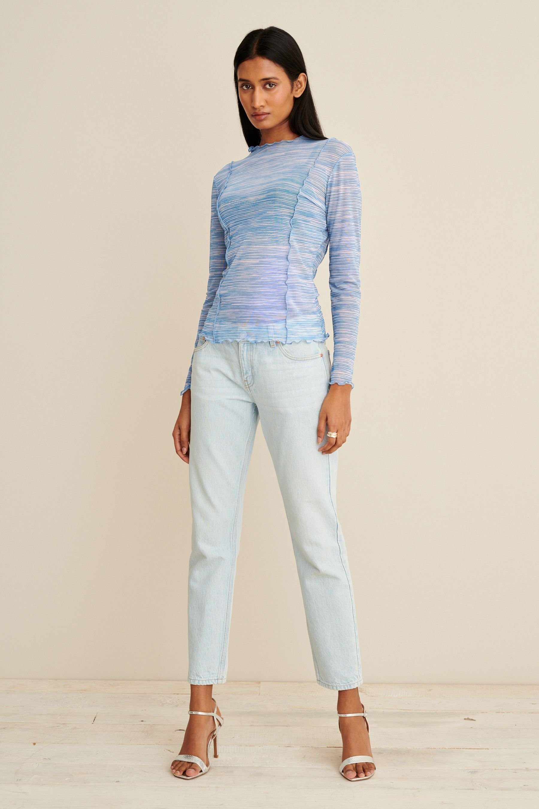 Next Langarmshirt Langarmshirt in Mesh-Optik (1-tlg)