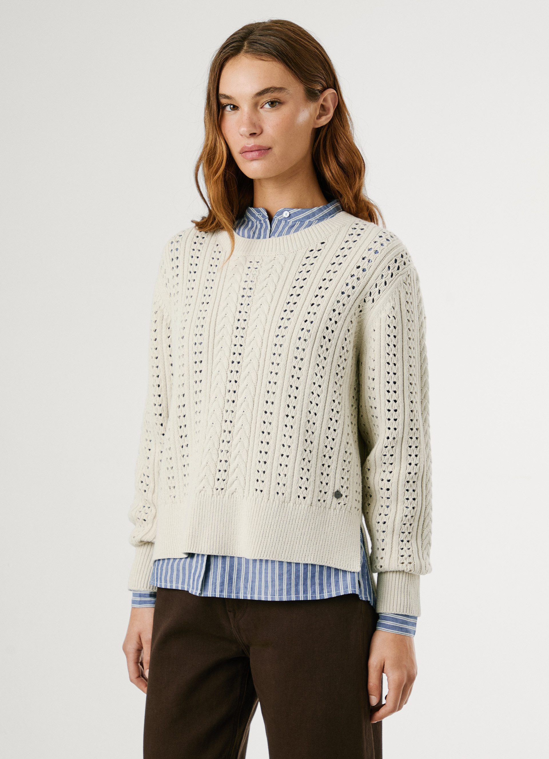 Pepe Jeans Strickpullover CANDIDE mit Lochmuster günstig online kaufen
