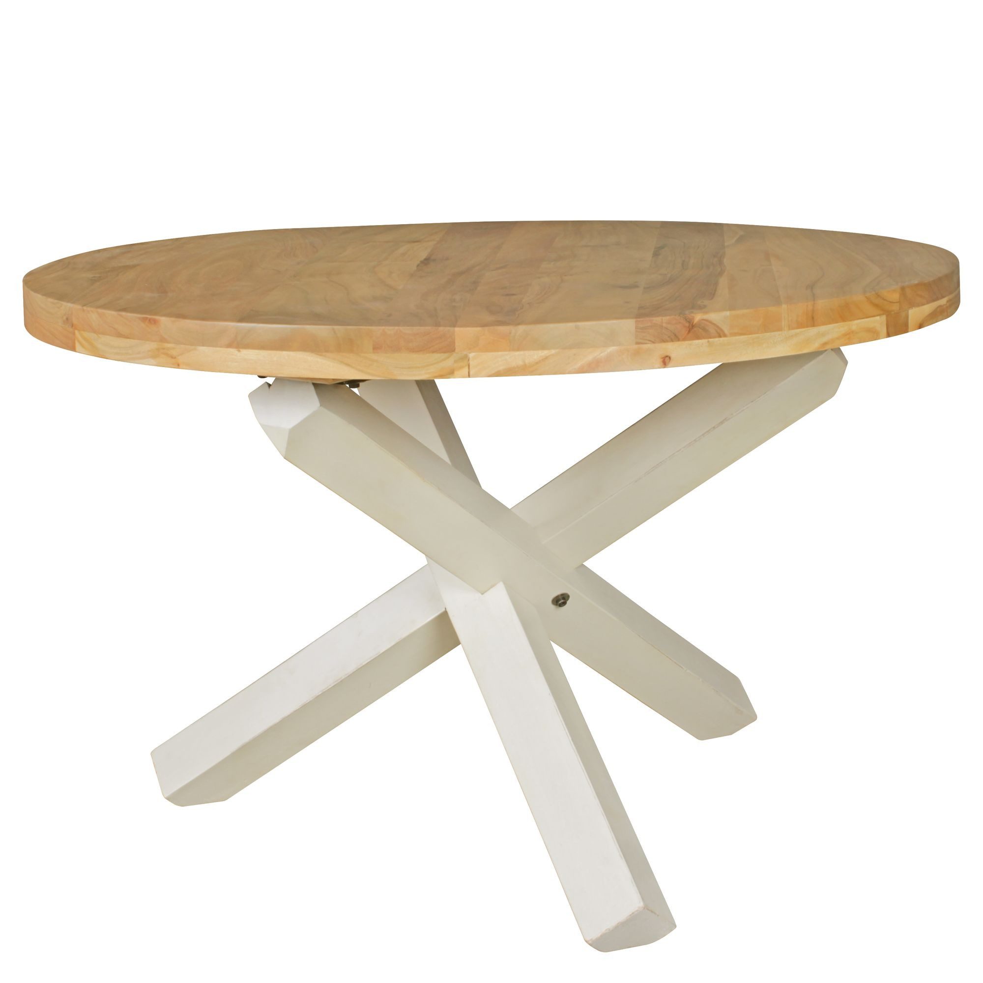 FINEBUY Esstisch SuVa6335_1 (Rund Ø 120 cm x 75 cm Akazie Massivholz Modern günstig online kaufen