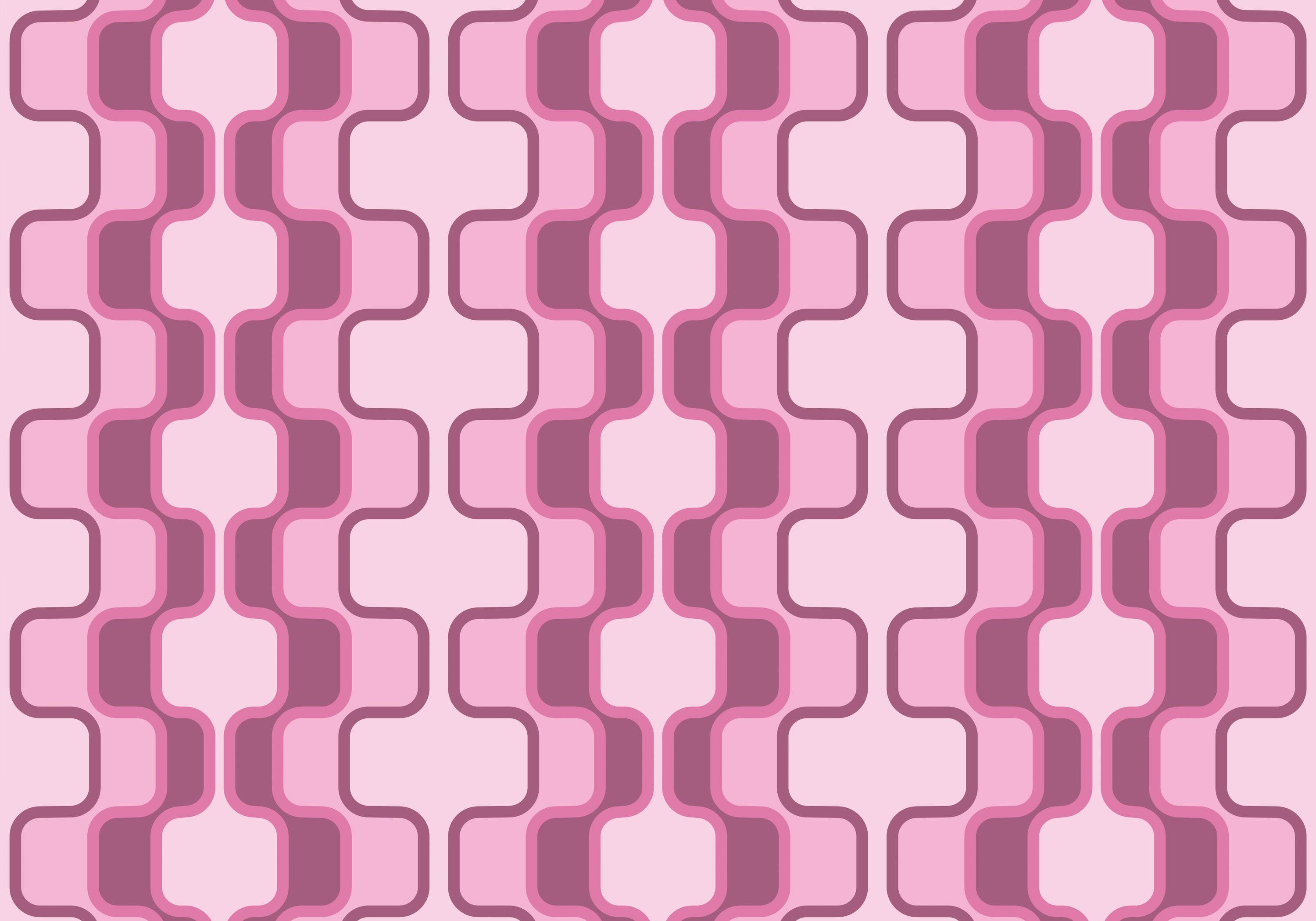 wandmotiv24 Fototapete Retromuster Pink Muster, glatt, Wandtapete, Motivtapete, matt, Vliestapete