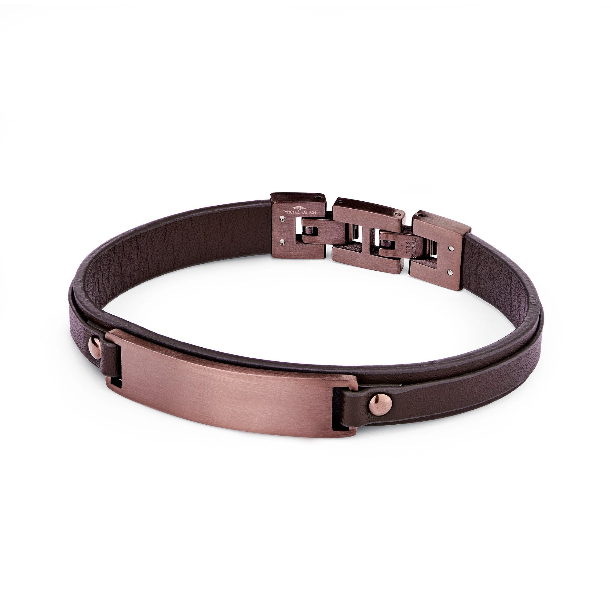 FYNCH-HATTON FYNCH-HATTON Lederarmband Schmuck Geschenk Armband Leather meets Metal