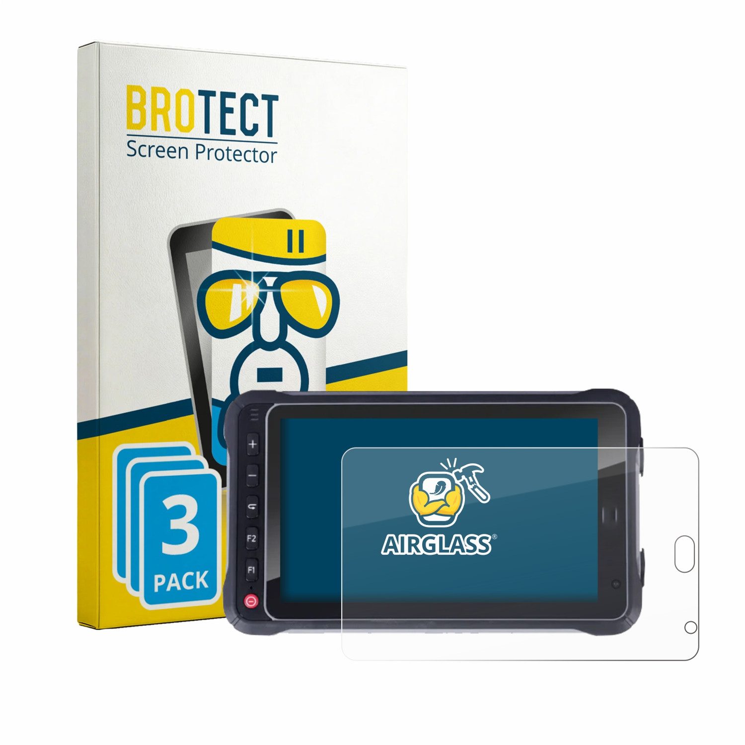 BROTECT Displayschutzglas Folie für Hugerock X72, 3 Stück, Schutzfolie Glas Panzer Display Schutz klar