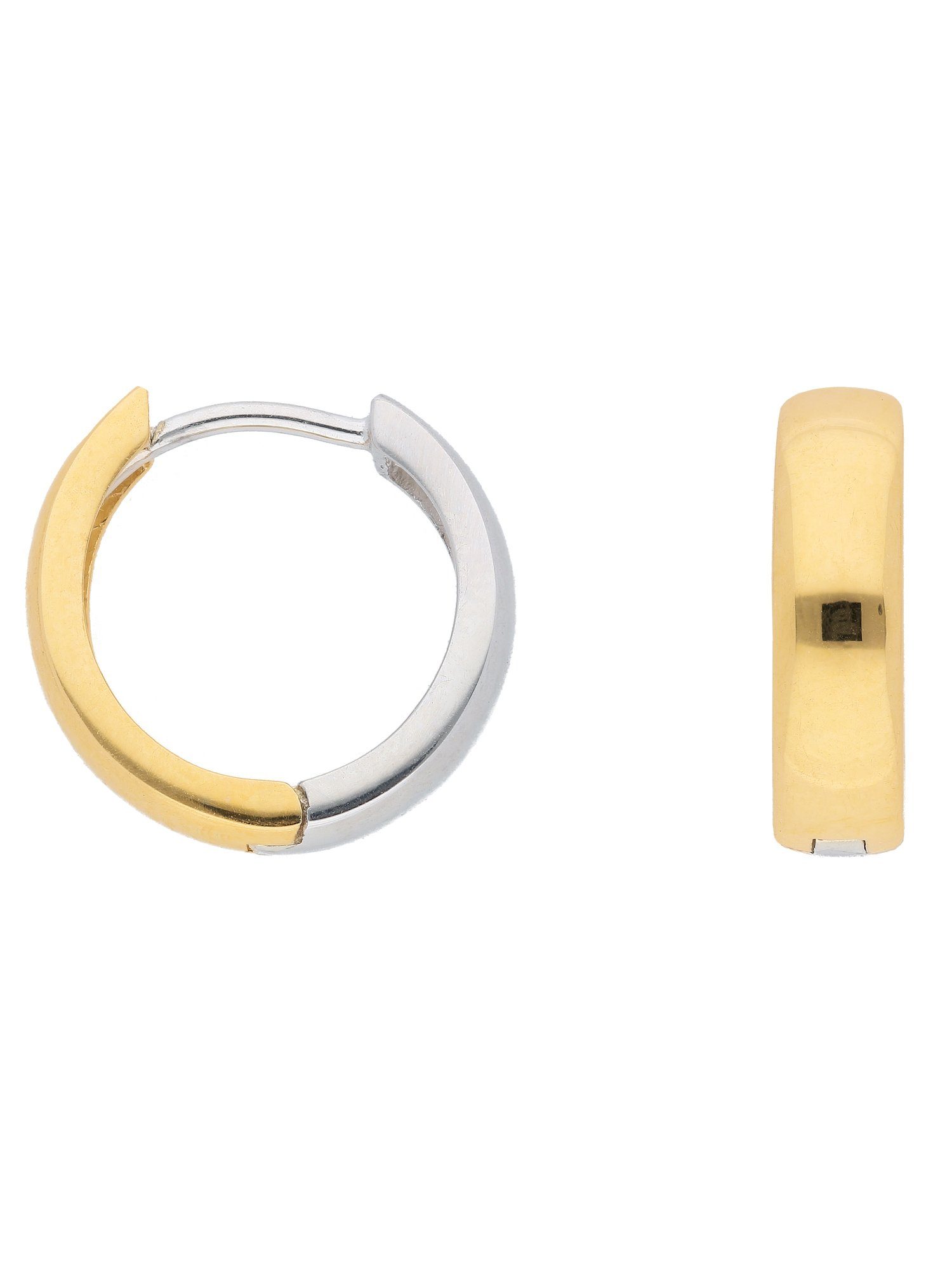 Adelia´s Paar Ohrhänger 585 Ø 13,8 mm, Damen Ohrringe für Goldschmuck Creolen Weißgold