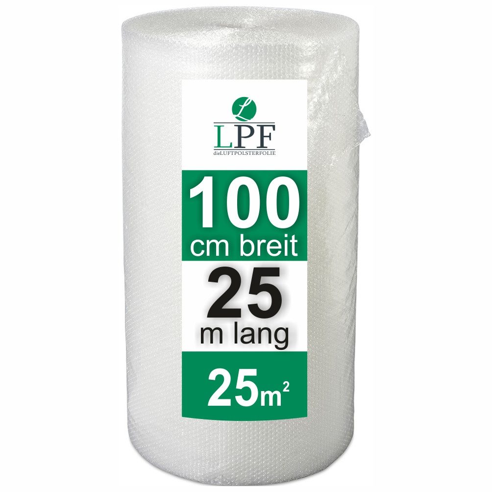 LPF dieLUFTPOLSTERFOLIE Schutzfolie Luftpolsterfolie Breite 100cm x Länge 25m Blasenfolie Rolle